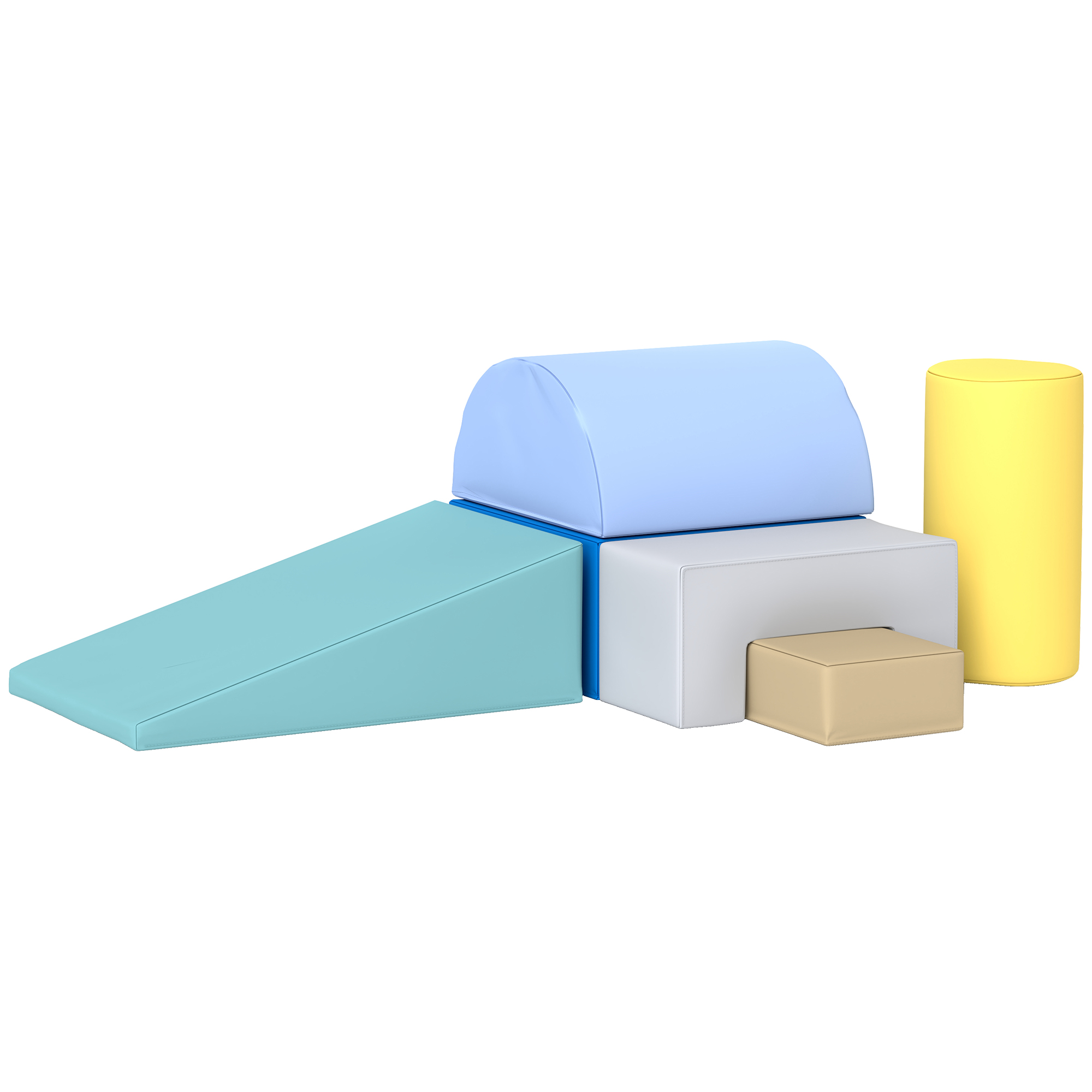 AIYAPLAY 6PCS Baby Motorikmodul Baby Motorikparcours Schaumstoffbausteine mit synthetischer Beschichtung - pädagogische Spielzeuge für Vorschulkinder, Multicolor Aosom