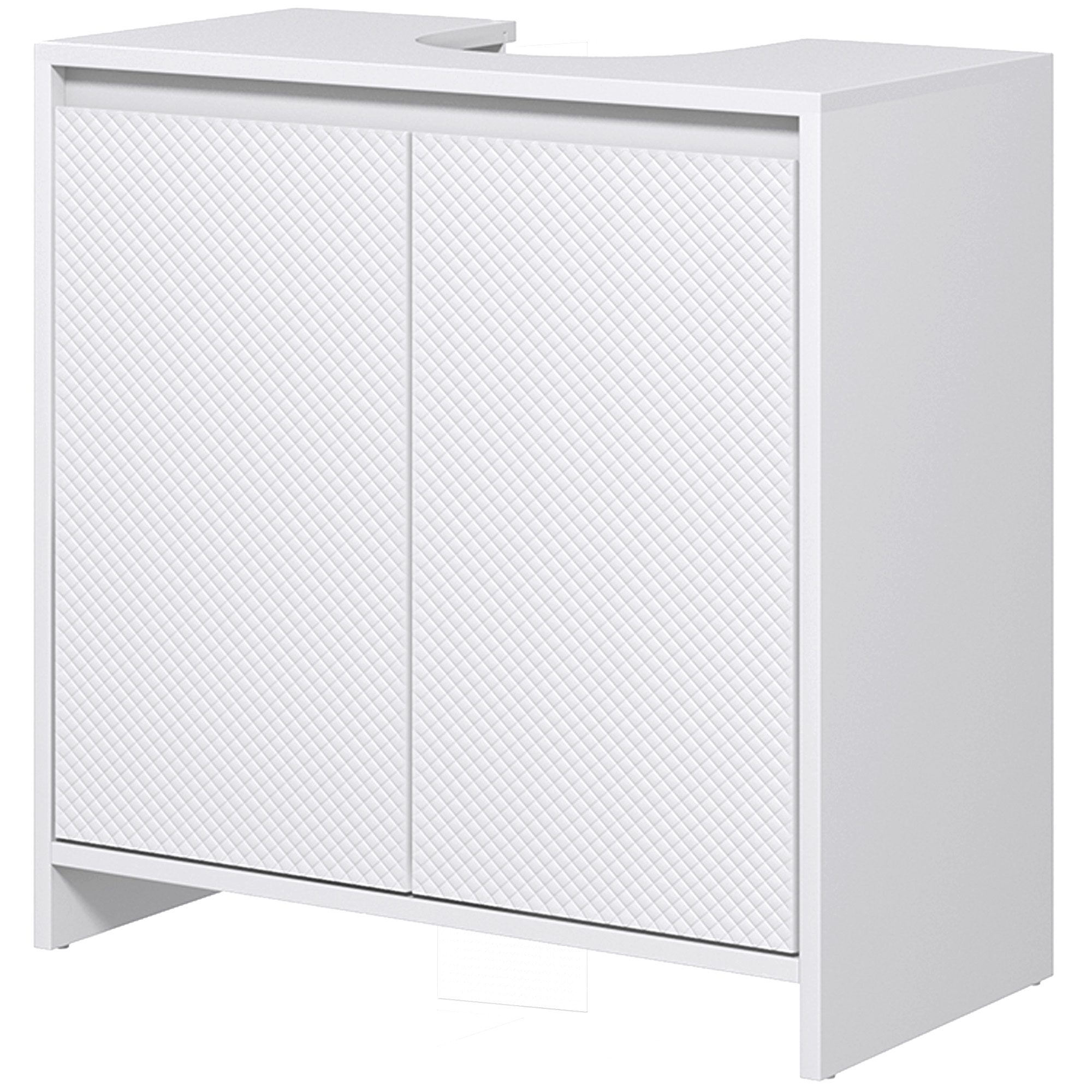 HOMCOM Waschtischunterschrank Badezimmermöbel 2 Türen mit verstellbarem Regal Aufbewahrungsschrank für Waschbecken 60 B x 30 T x 60 H cm Weiß Aosom