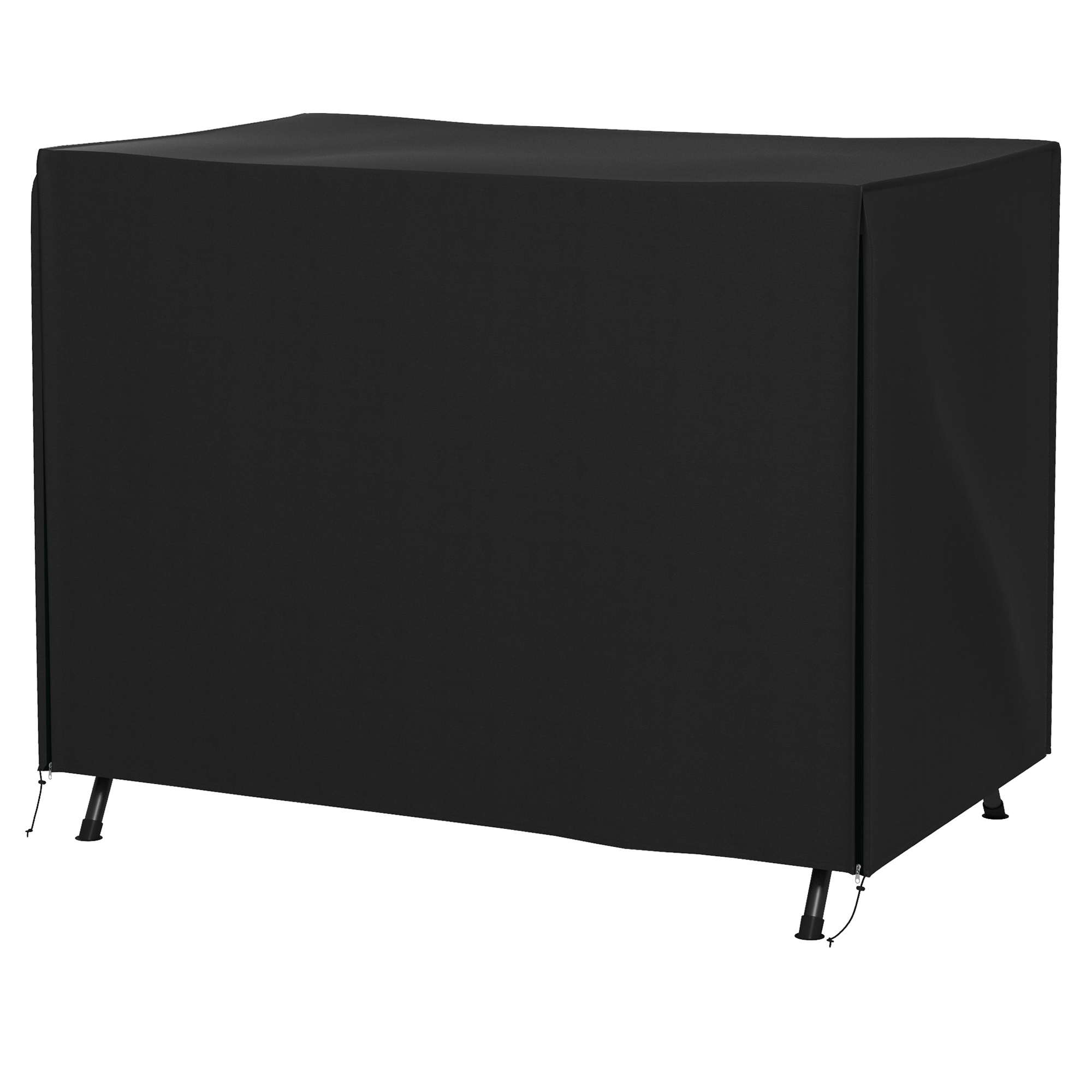Outsunny Hollywoodschaukel Abdeckung 3 Sitzer, Wasserabweisend Winterfest Schutzhülle für Gartenschaukel, UV-Beständig Abdeckplane, Abdeckhaube, Reißfest 600D Oxford Gewebe, 205x124x164cm Schwarz   Aosom