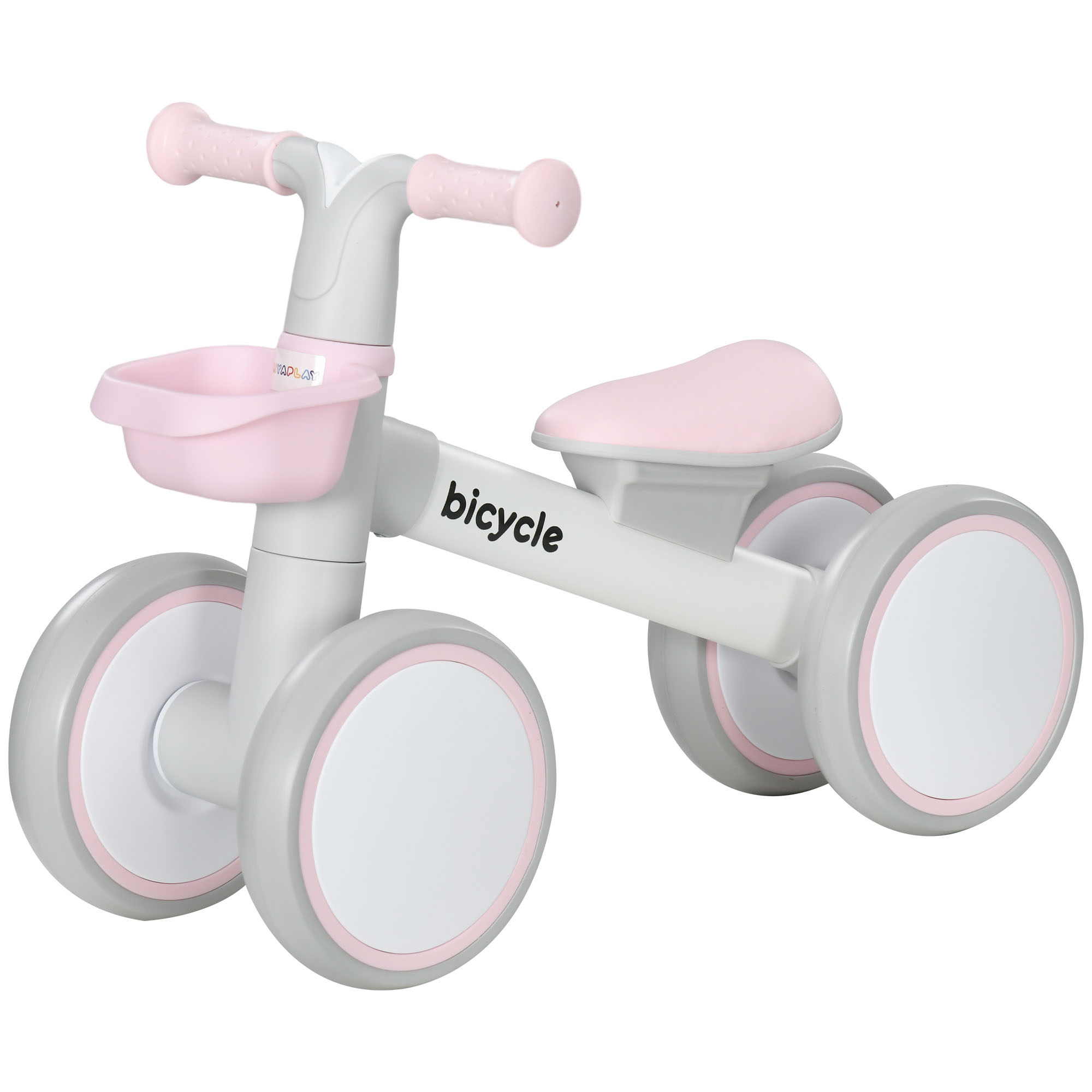AIYAPLAY Kinder Laufrad Balance Bike ab 1 Jahr, Rutschrad mit TPU-Rädern, keine Schrauben, Geschenk für Jungen/Mädchen, rosa und weiß, 56 x 27 x 39 cm Aosom.de