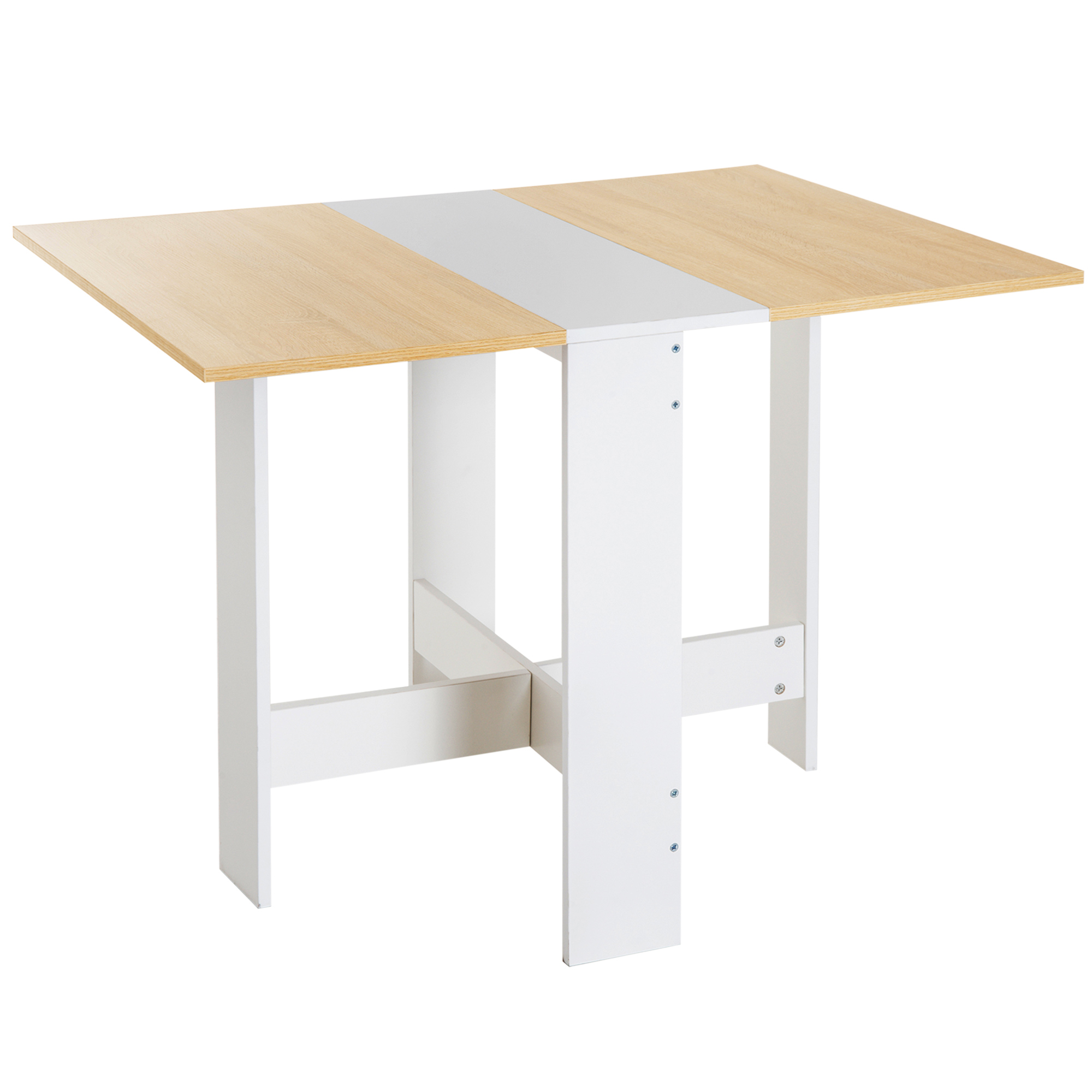 HOMCOM Klapptisch Schreibtisch Arbeitsstation Beistelltisch Esstisch Eiche Weiß L103 x B76 x H73,5 cm, platzsparend & vielseitig   Aosom.de
