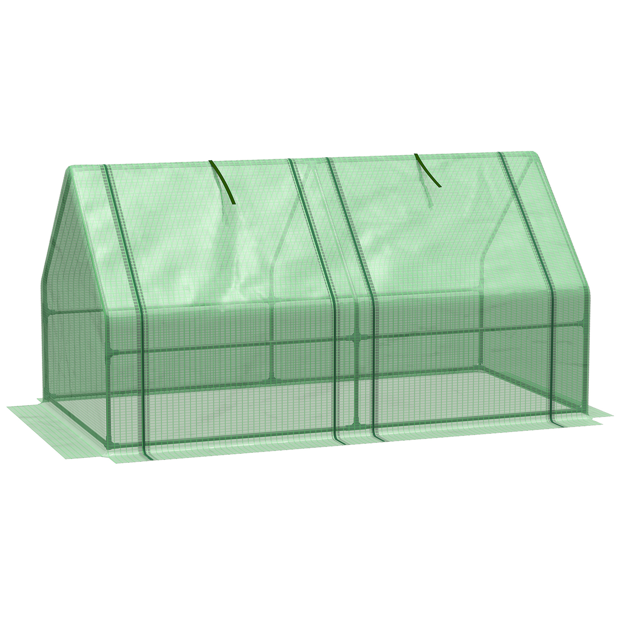 Outsunny Gewächshaus Treibhaus 180x90x90cm für Tomaten & Pflanzen, robust wetterfest Frühbeet in Grün   Aosom.de