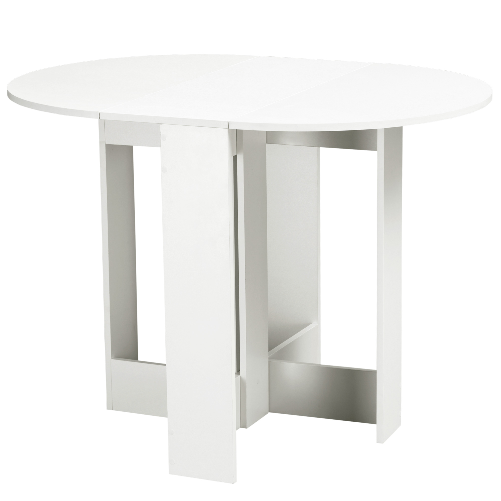 HOMCOM Esstisch Klapptisch Esszimmertisch Tisch Ablagefläche Spanplatte Holz Weiß 104 x 76 x 73,7 cm Aosom