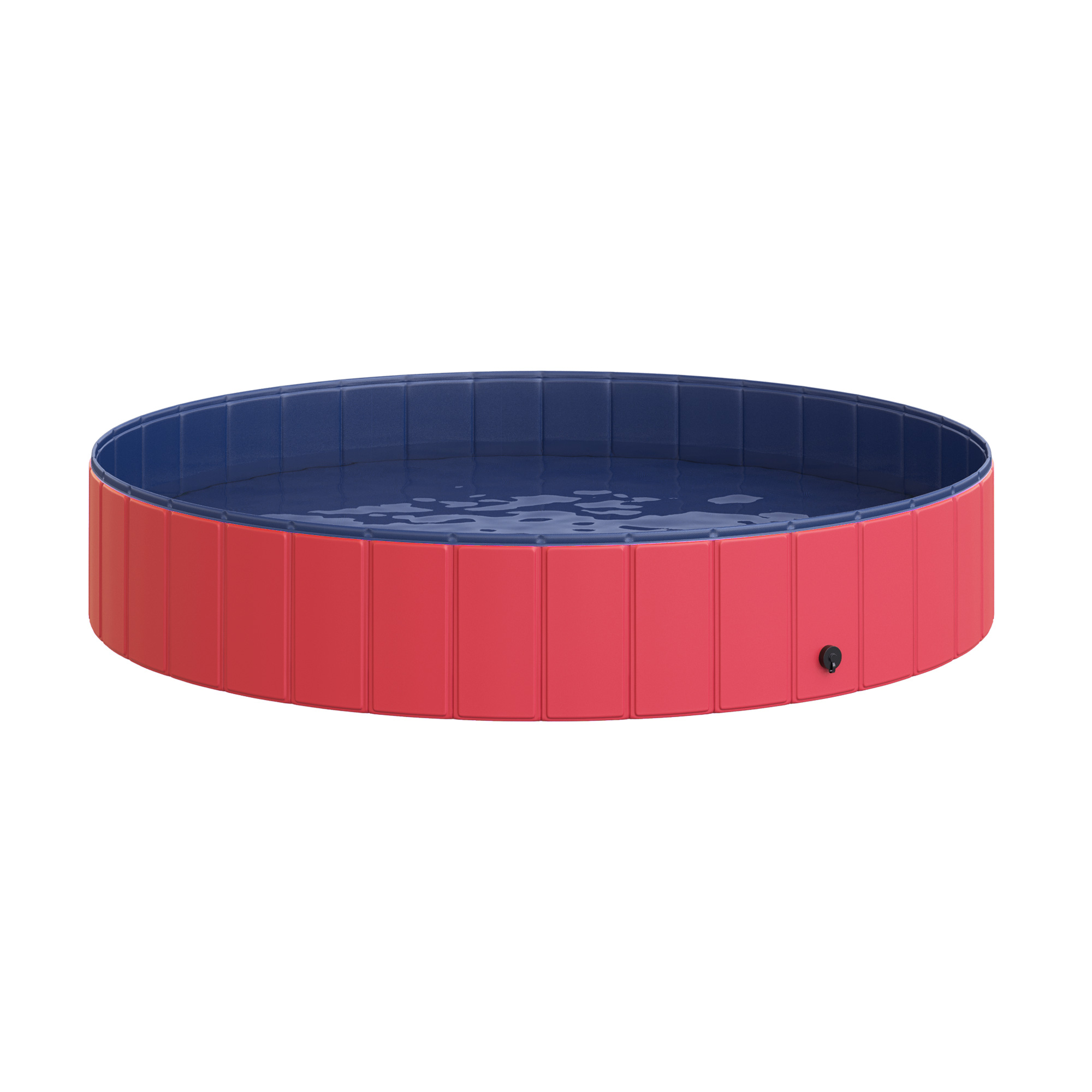 PawHut Hundepool XXL Planschbecken Schwimmbecken Ø160xH30cm aus Kunststoff und Holz, blau, ideal für Sommerfreude mit Ihrem Hund Aosom.de