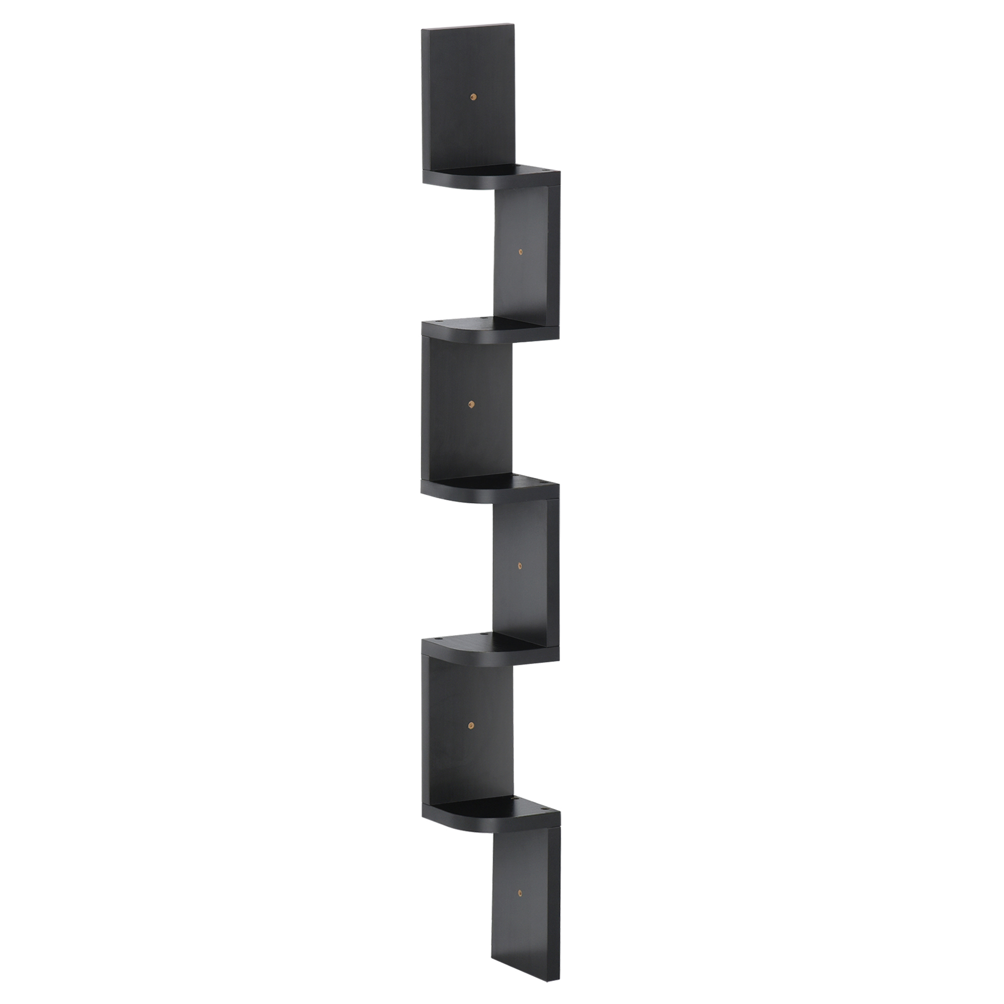HOMCOM Wandregal Hängeregal Eckregal Zickzackregal Bücherregal Regal Schwarz 12 x 12 x 120 cm Aosom