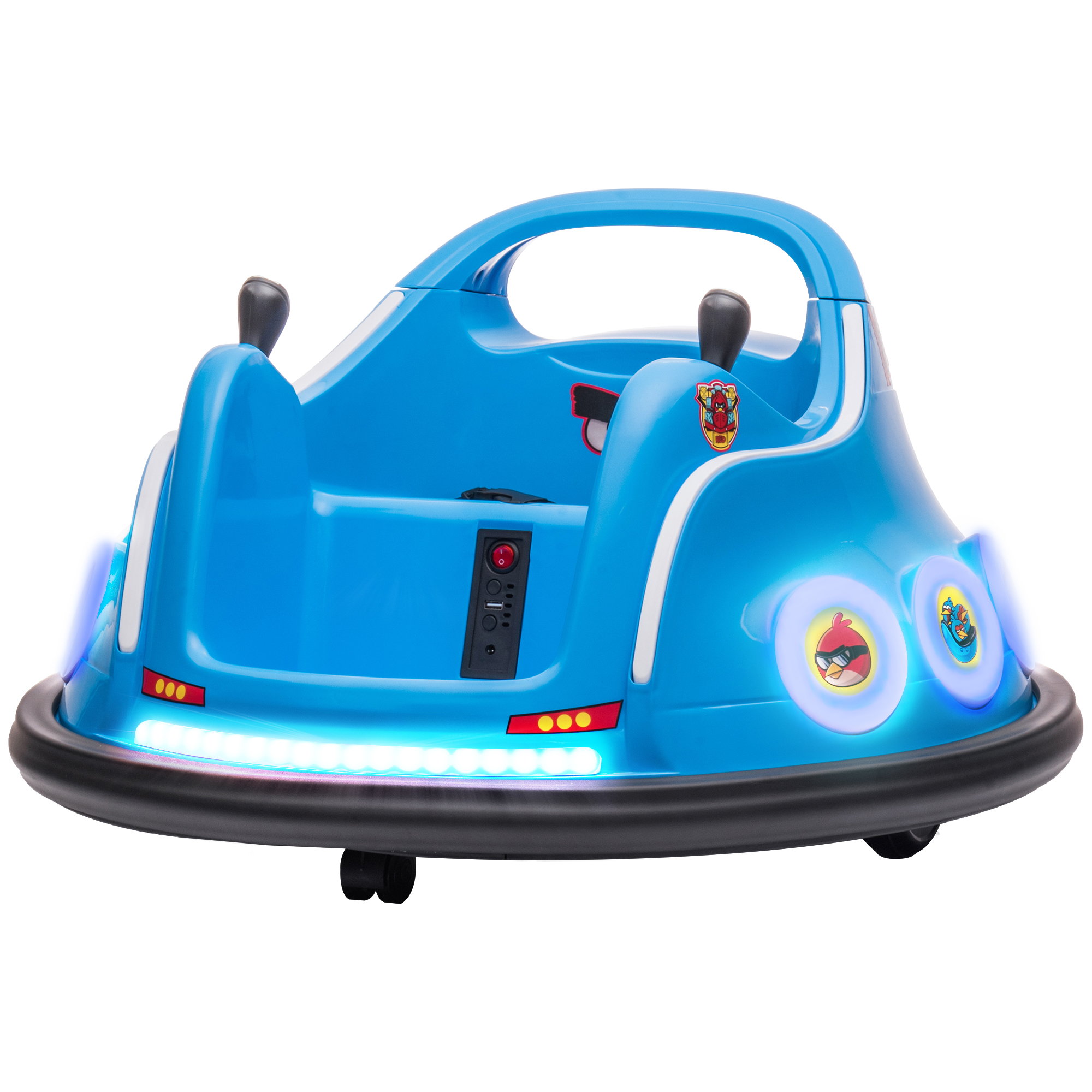AIYAPLAY 12V Kinder Autoscooter mit 2,4 G Fernbedienung, Elektro Bumper mit Musik und Lichtern, 1,5-3 km/h, Kinder Elektroauto mit 360°-Drehung, für Kinder 3-5 Jahre, Blau   Aosom