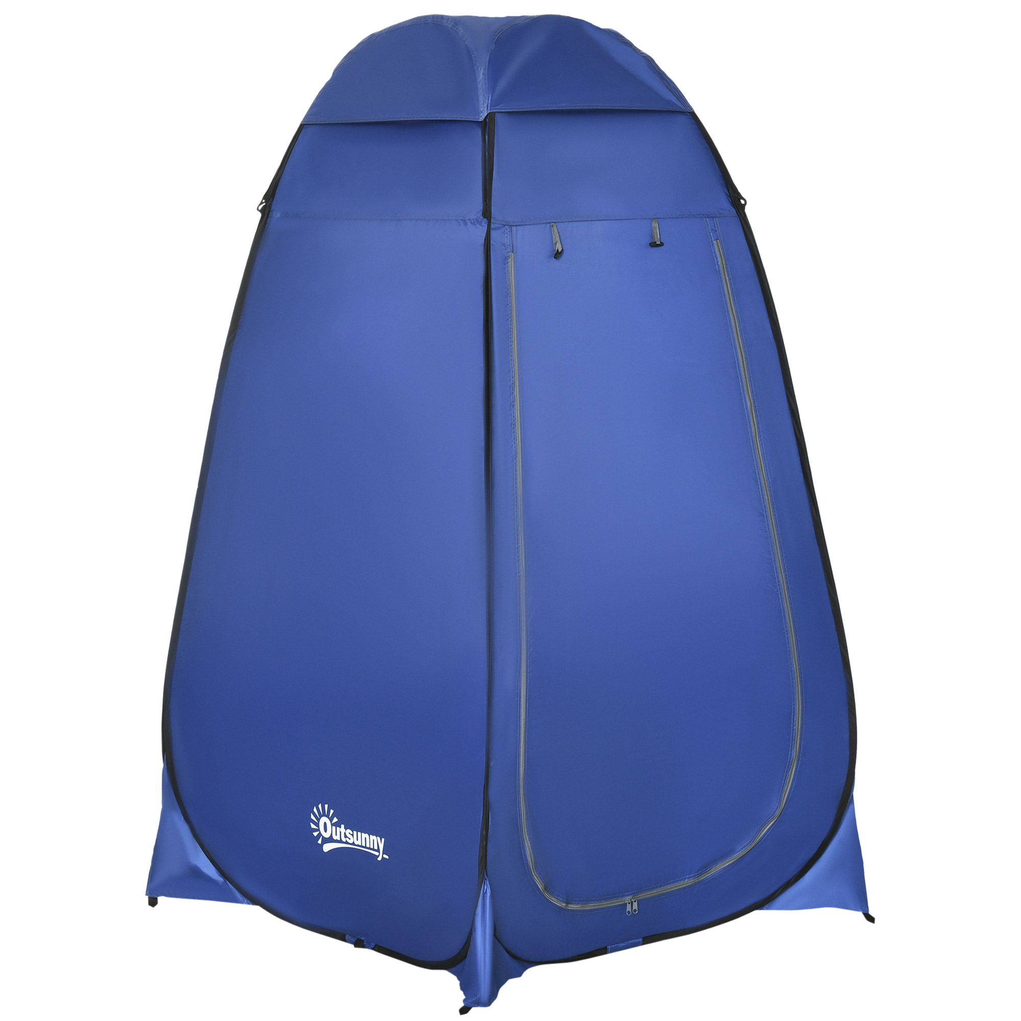 Outsunny Pop up Toilettenzelt, 120 x 120 x 190 cm, Mobiles Camping Duschzelt, Umkleidezelt mit Innentasche, Duschkabine, Polyester， Dunkelblau  Aosom