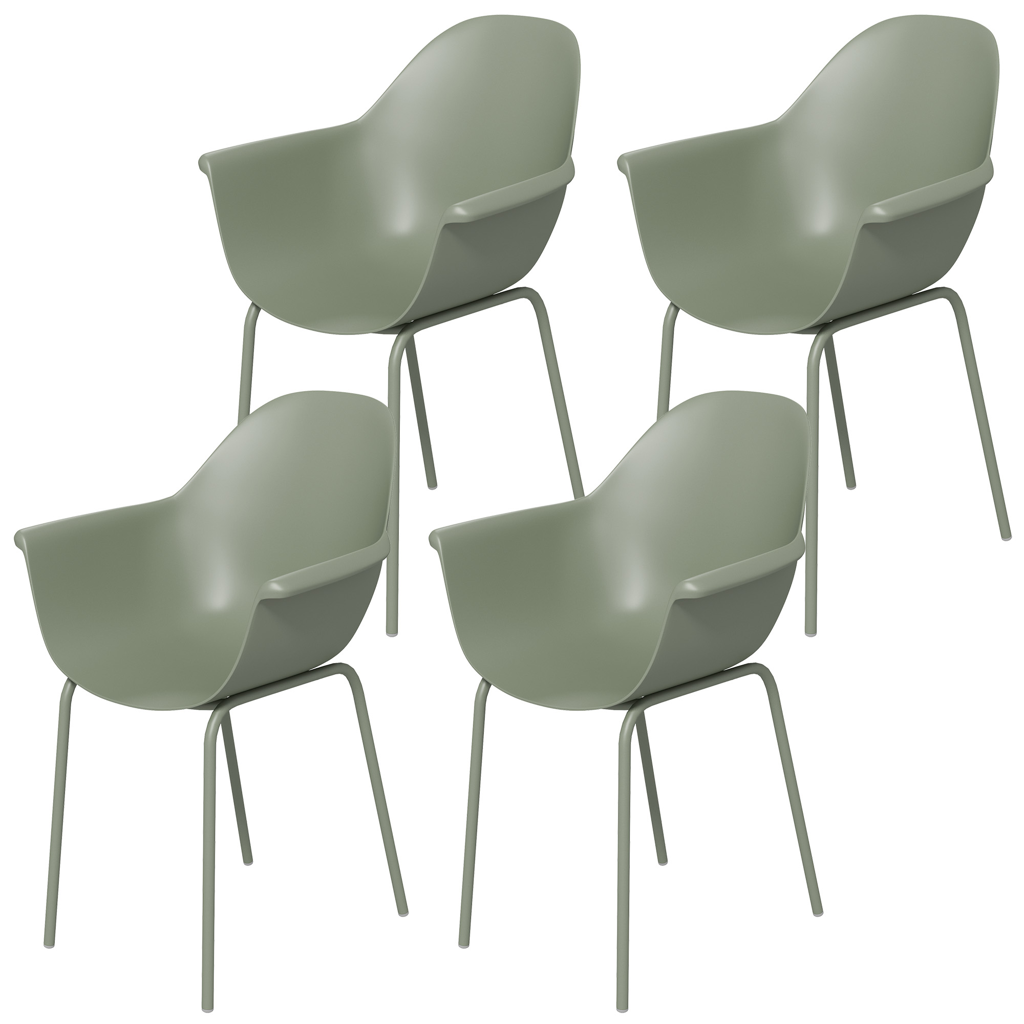 Outsunny Gartenstuhl 4er Set Stapelstühle mit Rückenlehne und Armlehne, Terrassenstühle bis 120 kg belastbar, ideal für Balkon und Garten Aosom.de