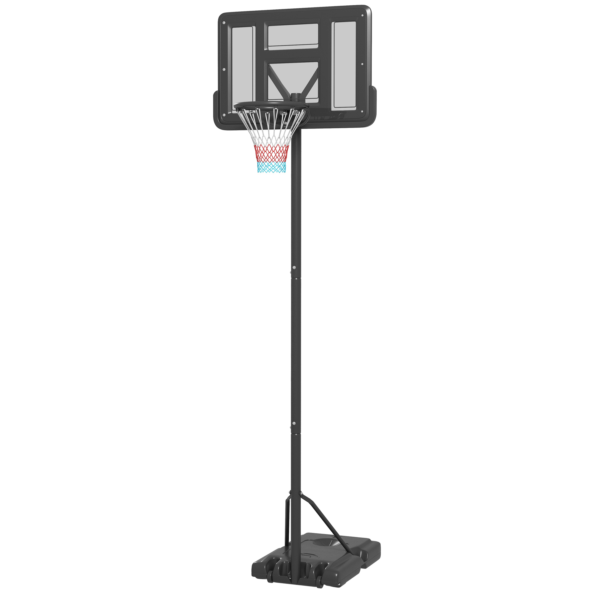 SPORTNOW 2-in-1 Basketballständer, 230-305 cm Höhenverstellbarer Basketballkorb mit Ständer, Backboard Ständer mit Rollen, Basketballanlage für Erwachsene, Schwimmbad, Stahl   Aosom