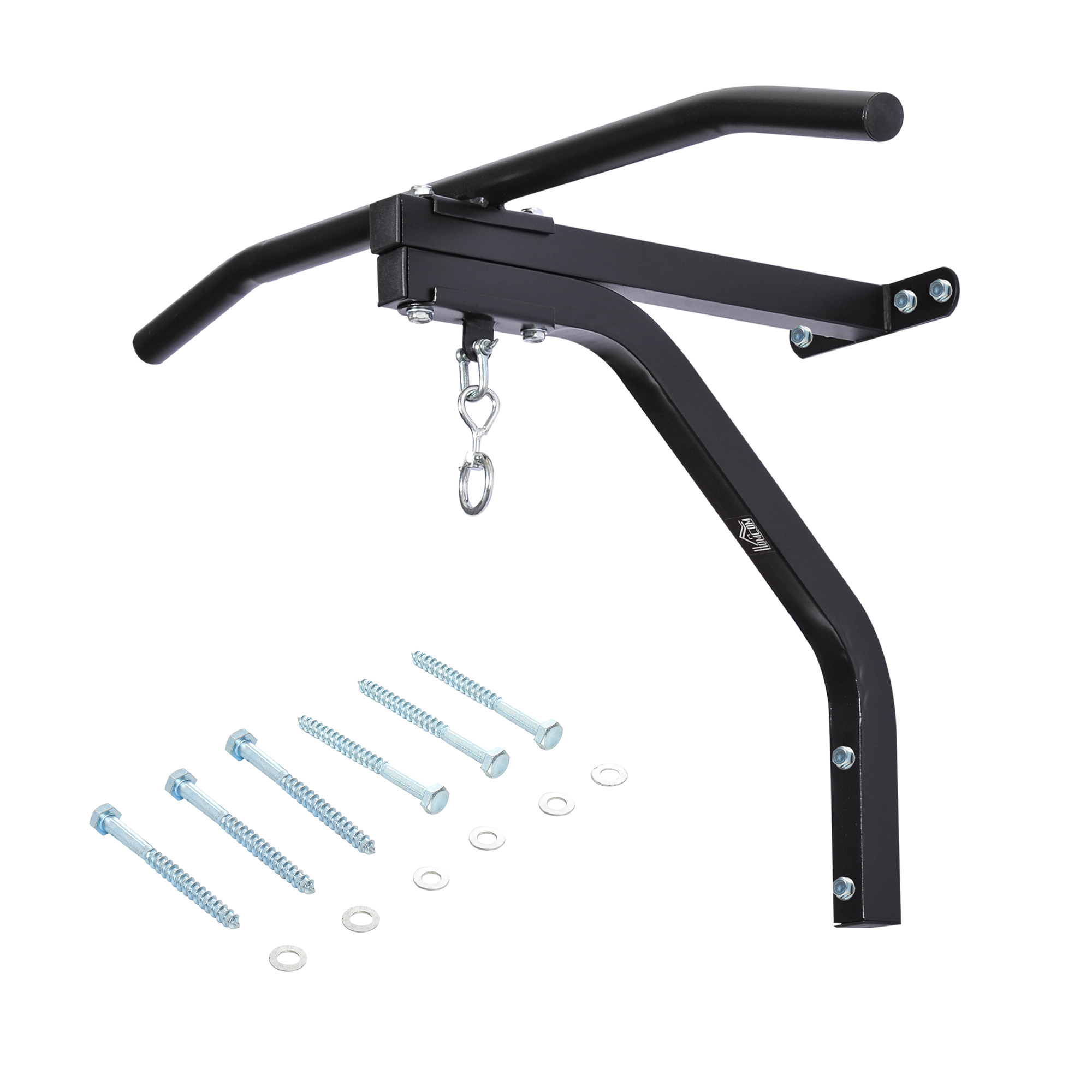 HOMCOM Boxsackhalterung, bis 130 kg, Wandhalterung, Boxsack, Sandsack, Halterung, Aufhängen Ständer, Stahl, Schwarz, 93 x 47 x 51 cm  Aosom