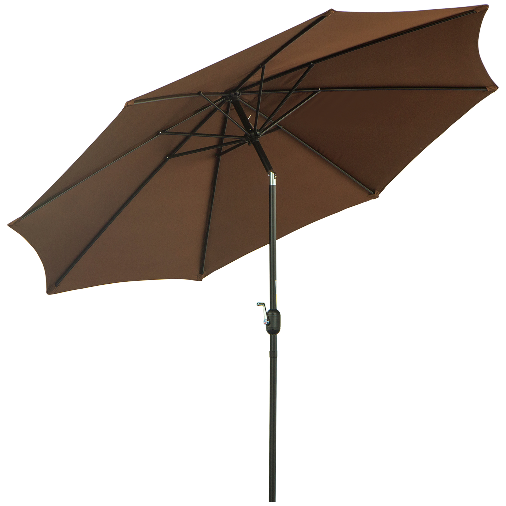 Outsunny Sonnenschirm mit Handkurbel Ø2,95 x 2,5 m  Knickschirm, Marktschirm, Braun, 180/m² Polyester, stabil  Aosom