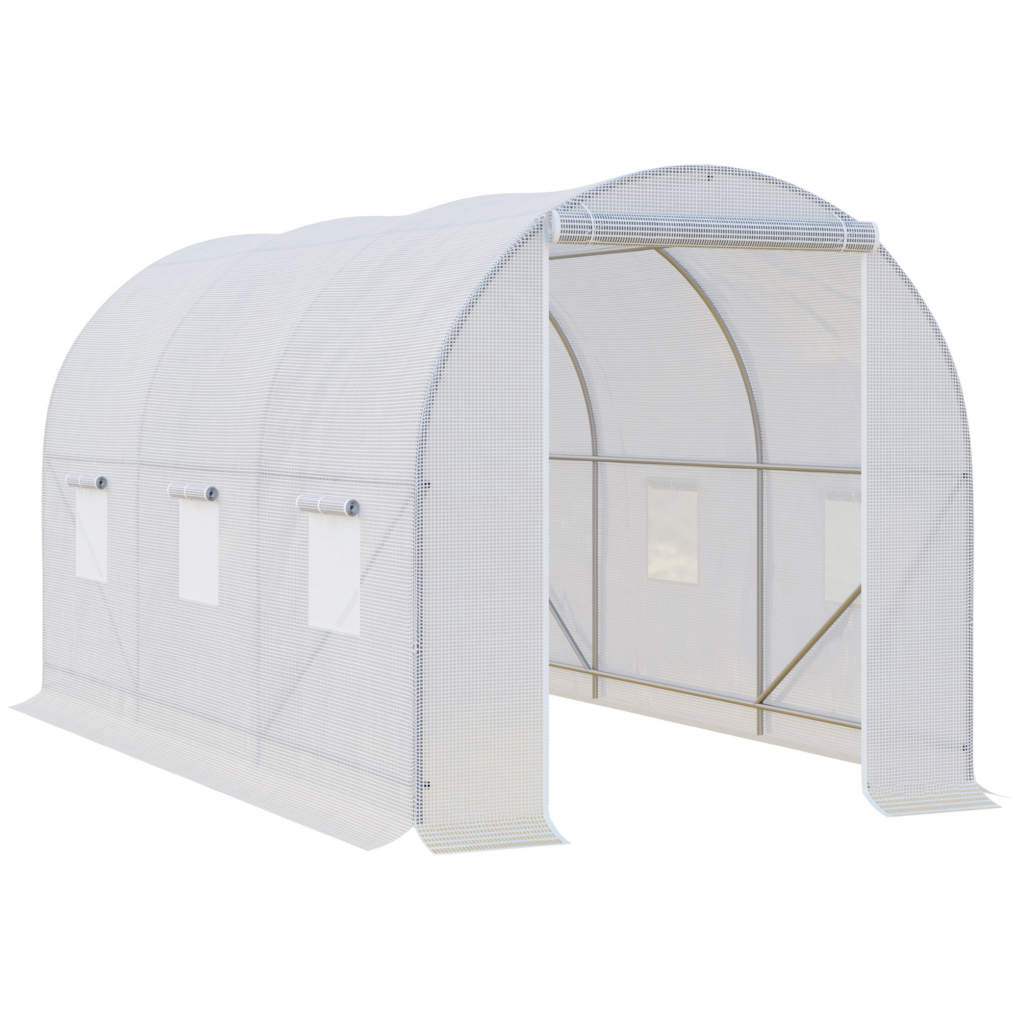 Outsunny Gewächshaus 350x200x200cm Foliengewächshaus Treibhaus Pflanzenhaus ideal für Gartenpflege & Pflanzenzucht   Aosom.de