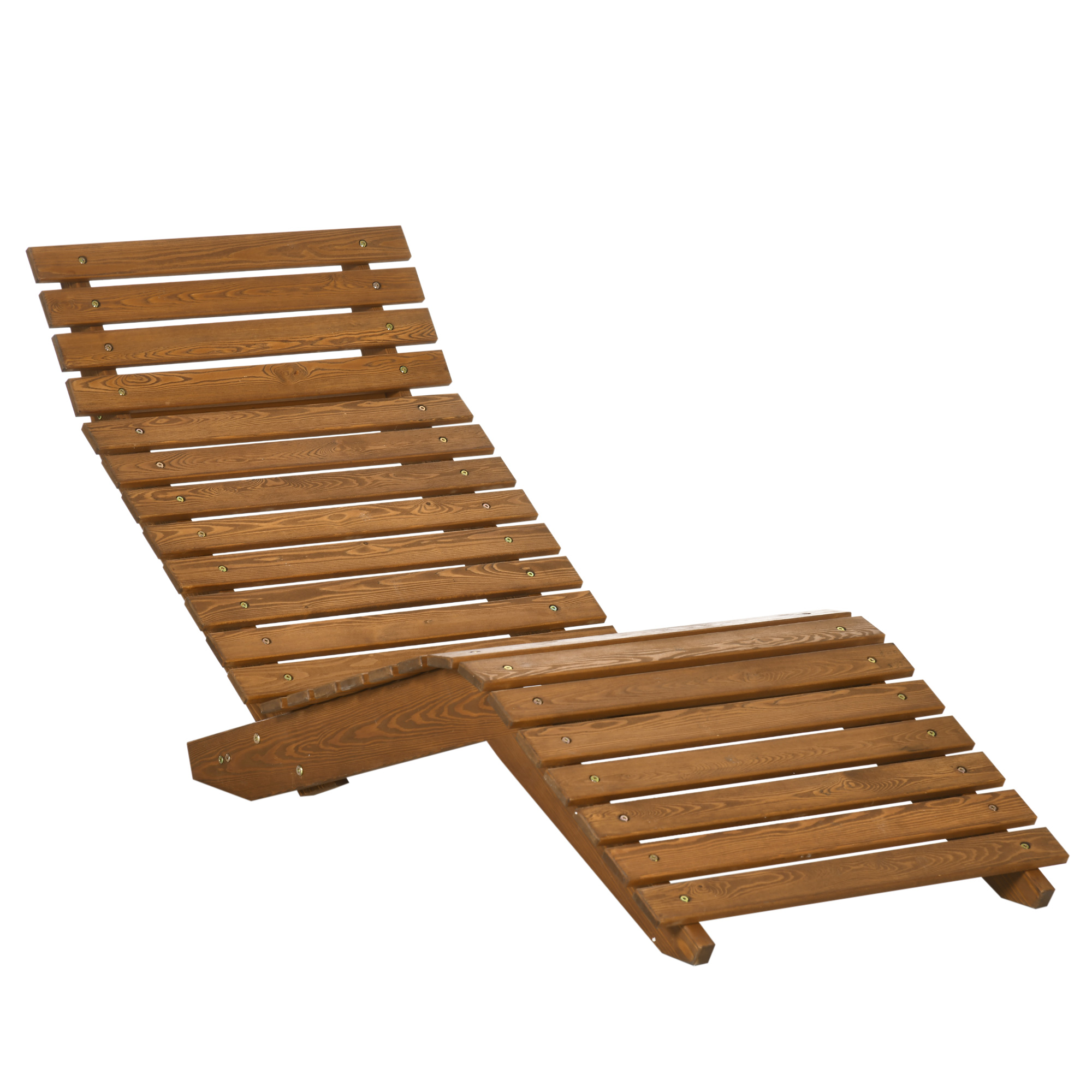 Outsunny Sonnenliege Liegestuhl Gartenliege Relaxliege für Pool Balkon bis 120kg aus massivem Teakholz 66x170x77cm Aosom.de