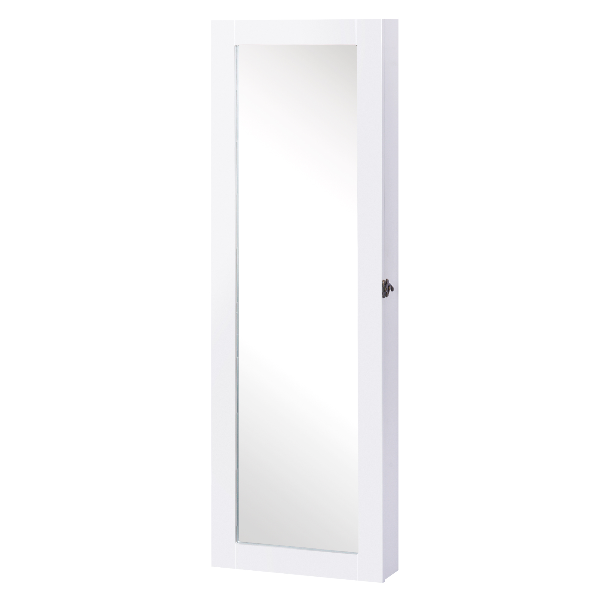 HOMCOM Spiegelschrank Schmuckschrank 2 in 1 Wandspiegel mit großem Stauraum 37x9,5x112cm für Schmuck & Accessoires   Aosom.de