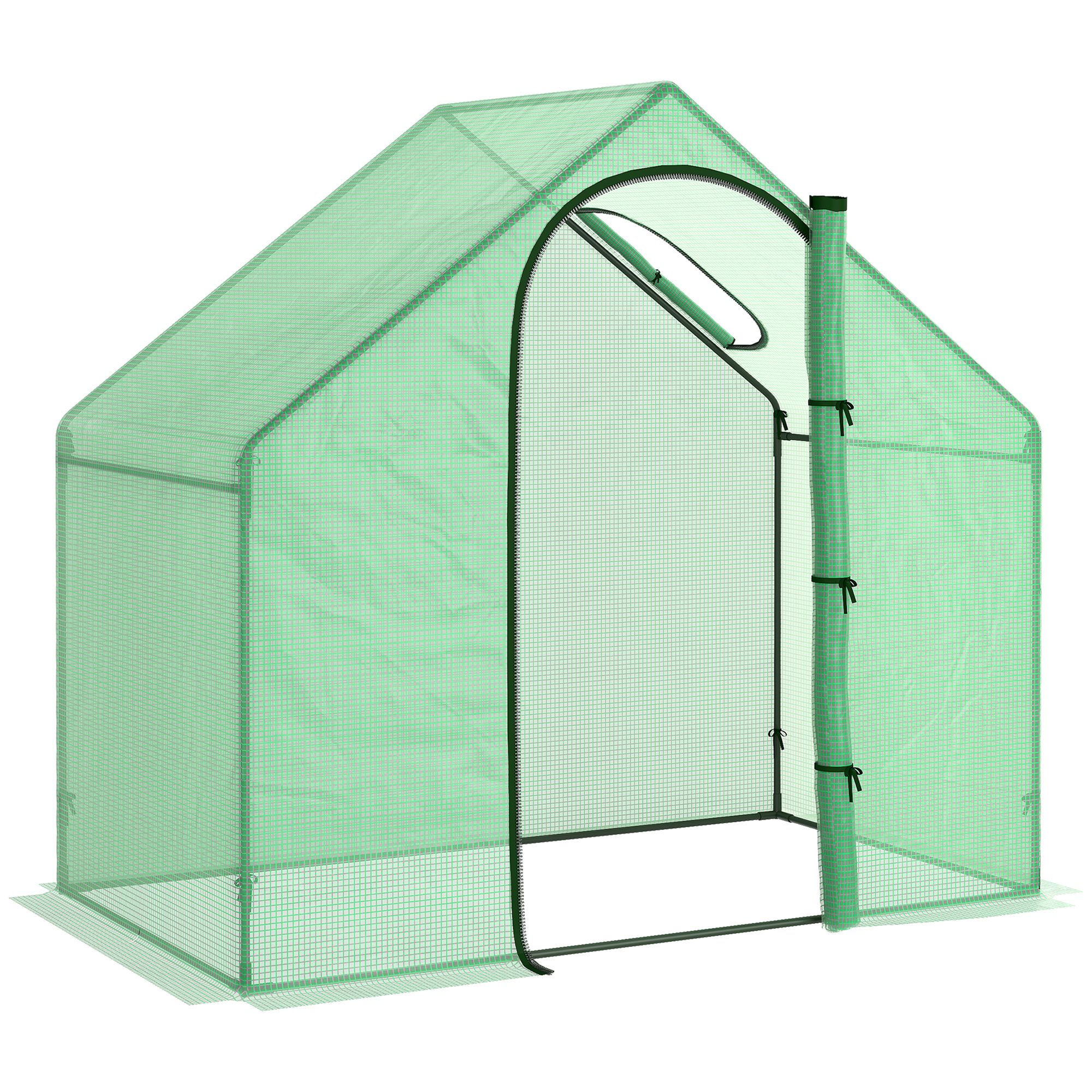 Outsunny Foliengewächshaus Tomatengewächshaus 180x100x168 cm mit Fenster und Tür, Treibhaus aus Stahl und PVC-Kunststoff für Garten   Aosom.de