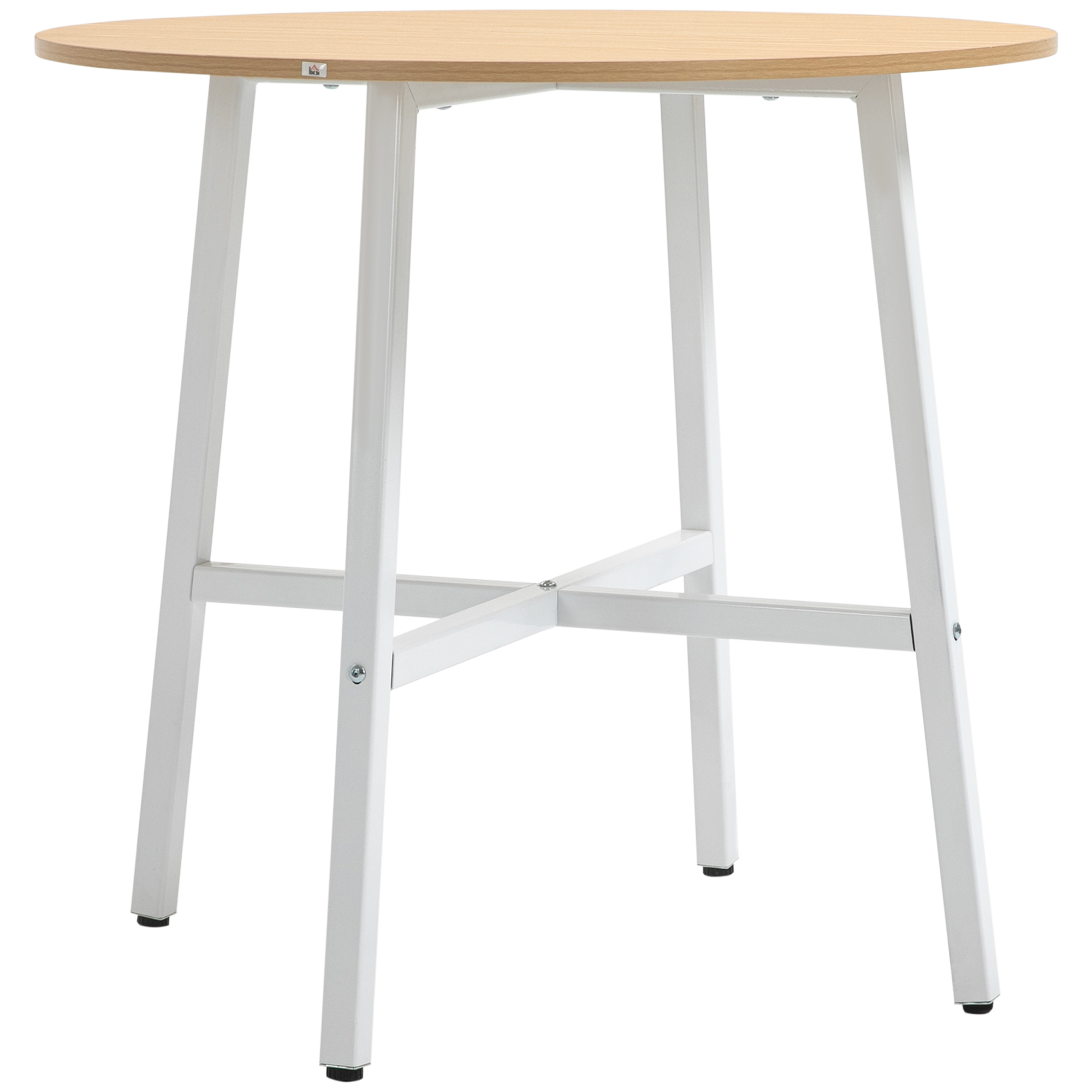 HOMCOM Esszimmertisch Küchentisch für 4 Personen, moderner Wohnzimmertisch aus Stahl & Naturholz, 80x80x76 cm für Esszimmer & Küche Aosom.de