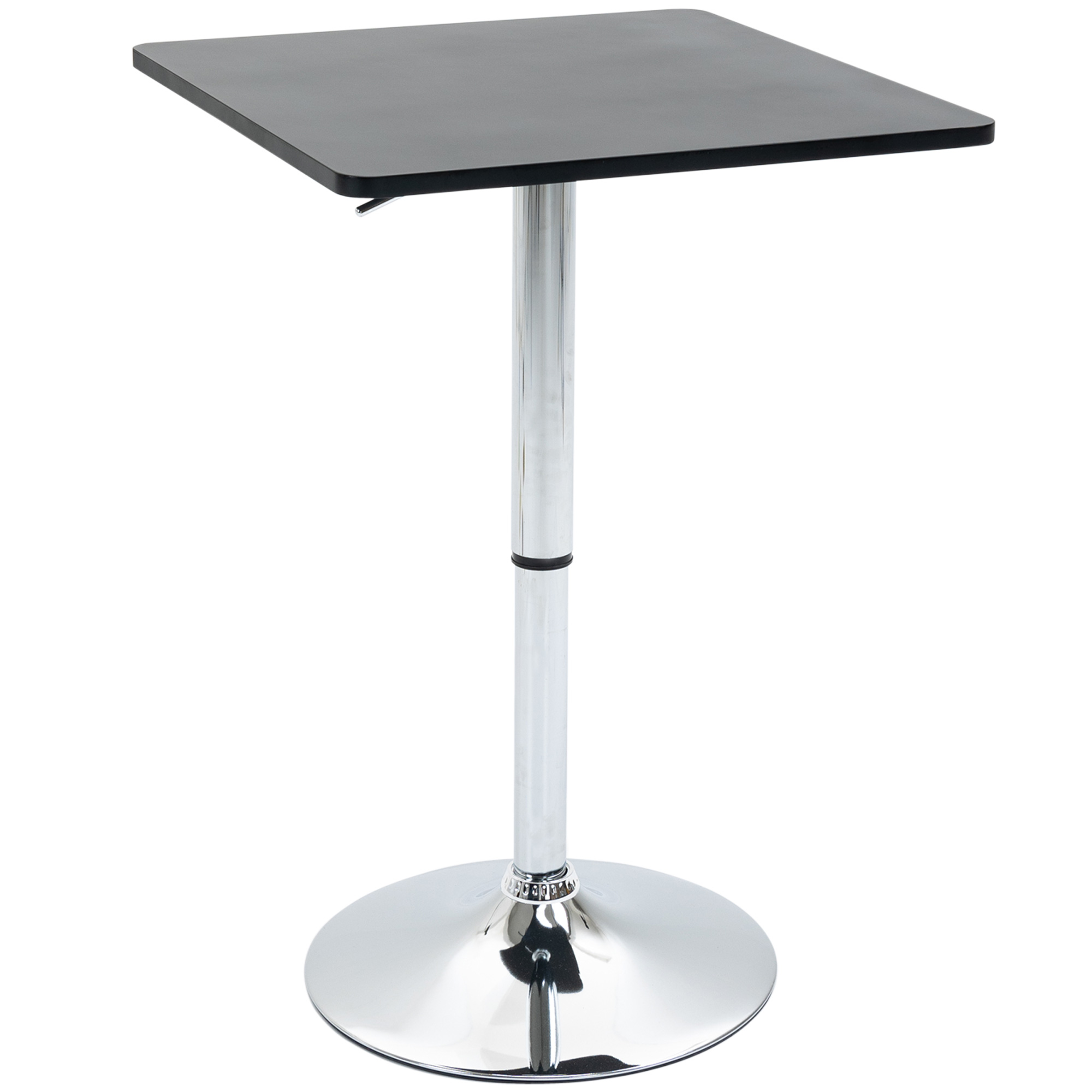 HOMCOM Bartisch Höhenverstellbar Stehtisch mit Drehbar Tischplatte, Rutschfest Küchentisch für Wohnzimmer, Esszimmer, Schwarz, 60 x 60 x 69-93 cm   Aosom