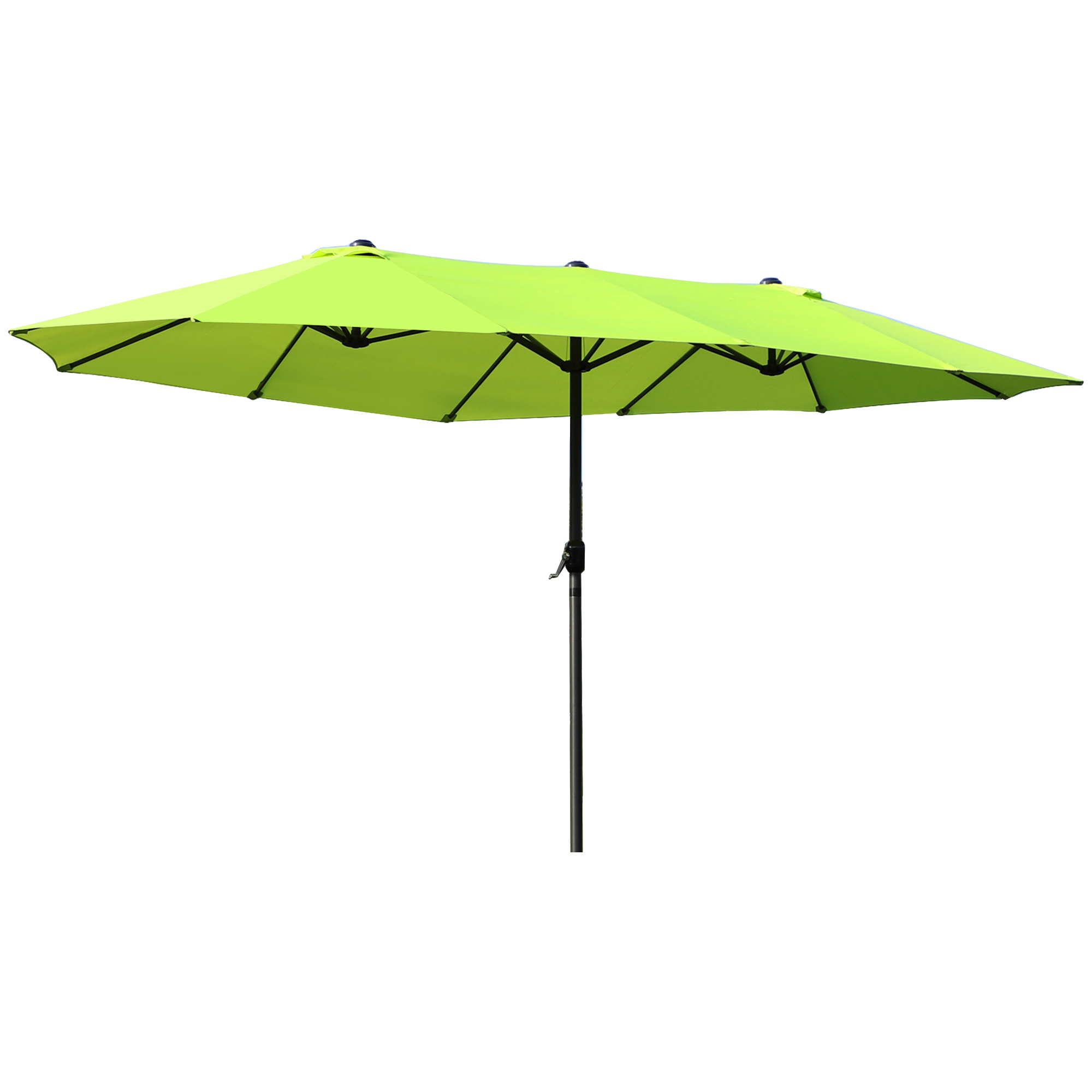 Outsunny Sonnenschirm Gartenschirm 460 x 270 cm oval mit Handkurbel, Doppelsonnenschirm in Grün für Terrasse & Garten   Aosom.de