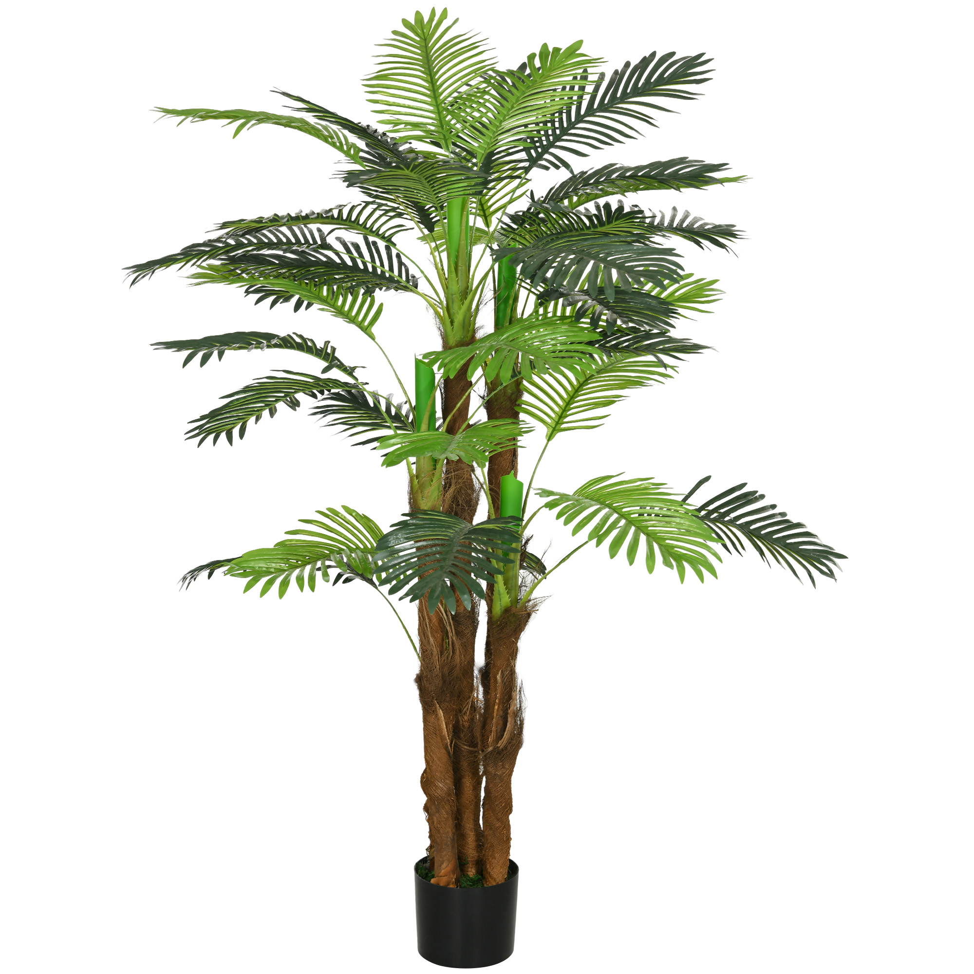 HOMCOM Künstliche Pflanzen, Kunst Palme, 160 cm Kunstpflanze mit 36 Zweige, Zimmerpflanze, Kunstbaum, Pflanze Deko für Indoor, Outdoor, Grün Aosom
