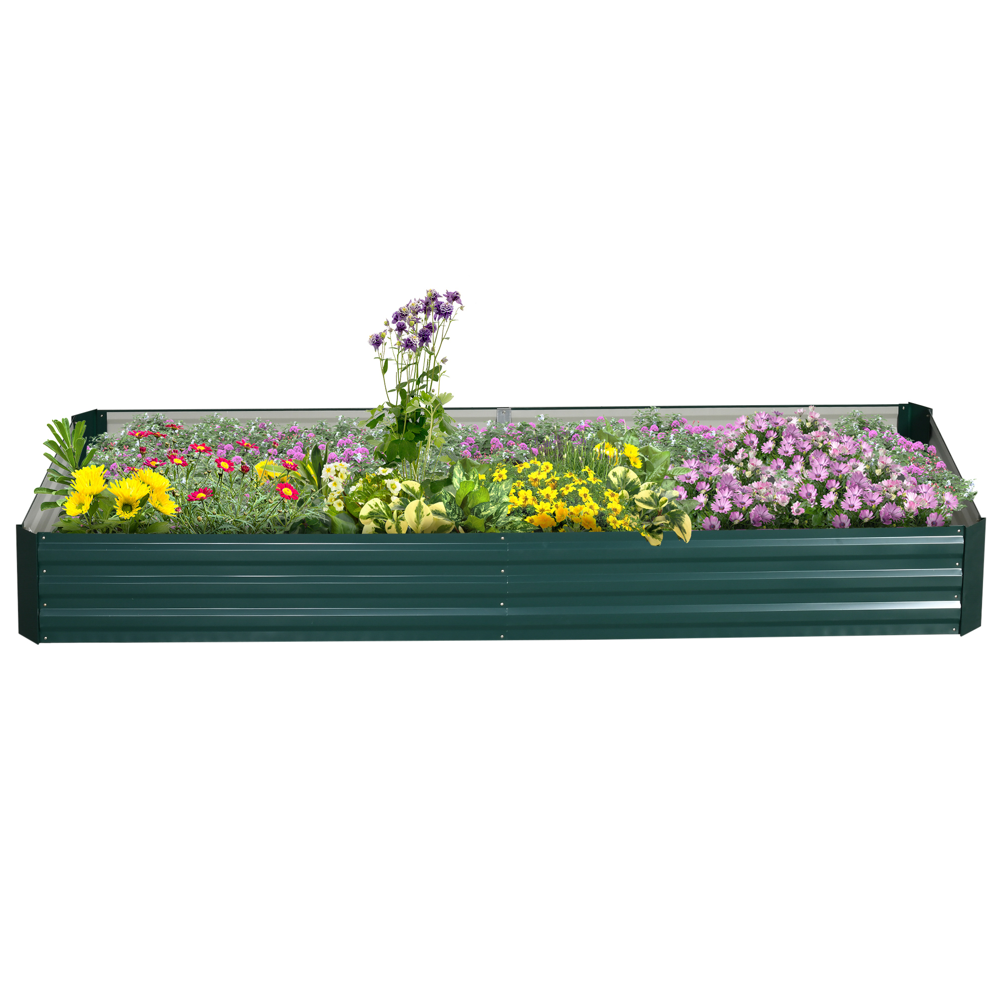 Outsunny Hochbeet Gartenbeet Stahl 241x90,5x30cm für Balkon, ideal für Kräuter & Gemüse, wetterfest und langlebig Aosom.de
