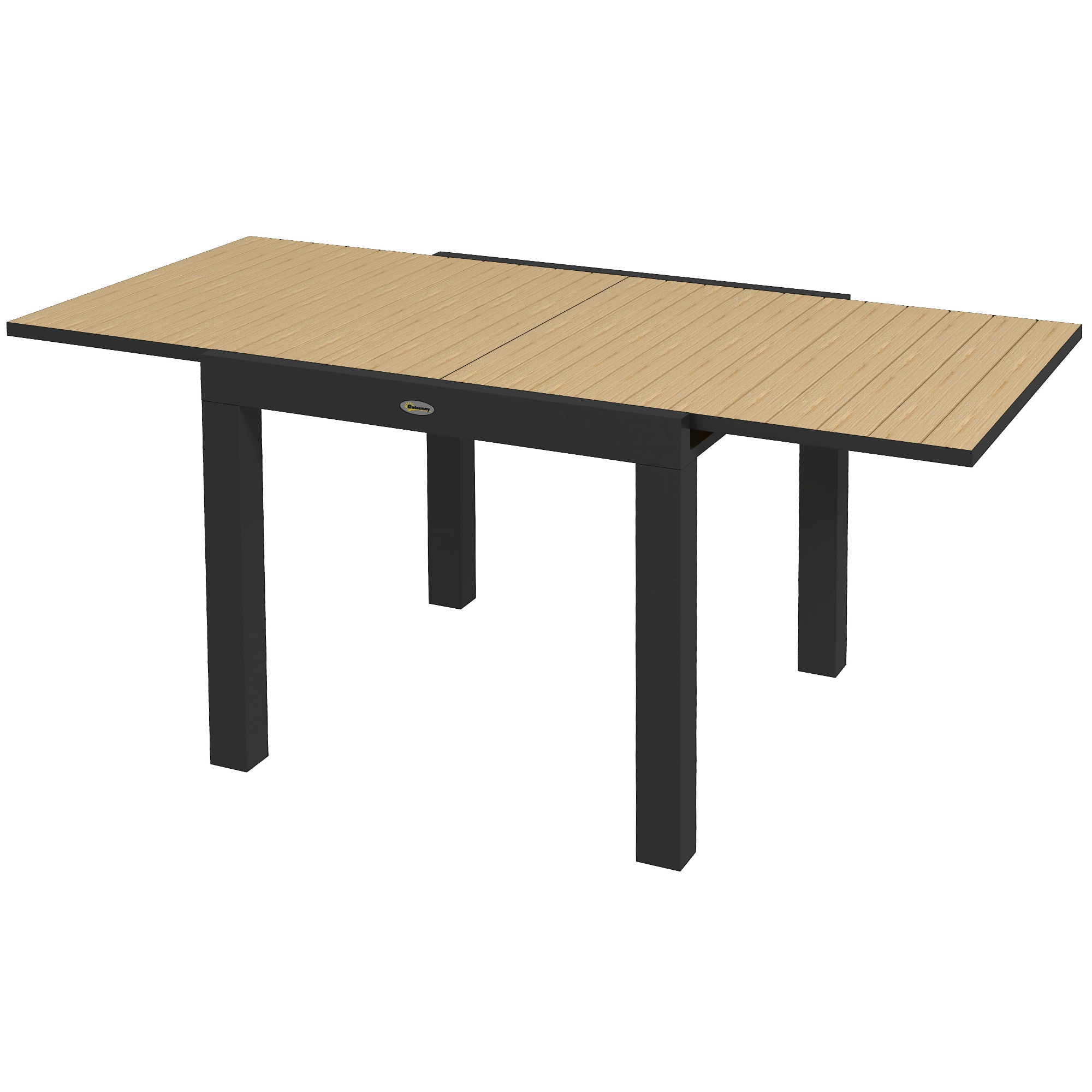 Outsunny Esstisch Gartentisch für 6 Personen erweiterbar bis 70 kg belastbar Aluminium Gelb 81/162 x 80 x 75 cm für Terrasse & Balkon Aosom.de