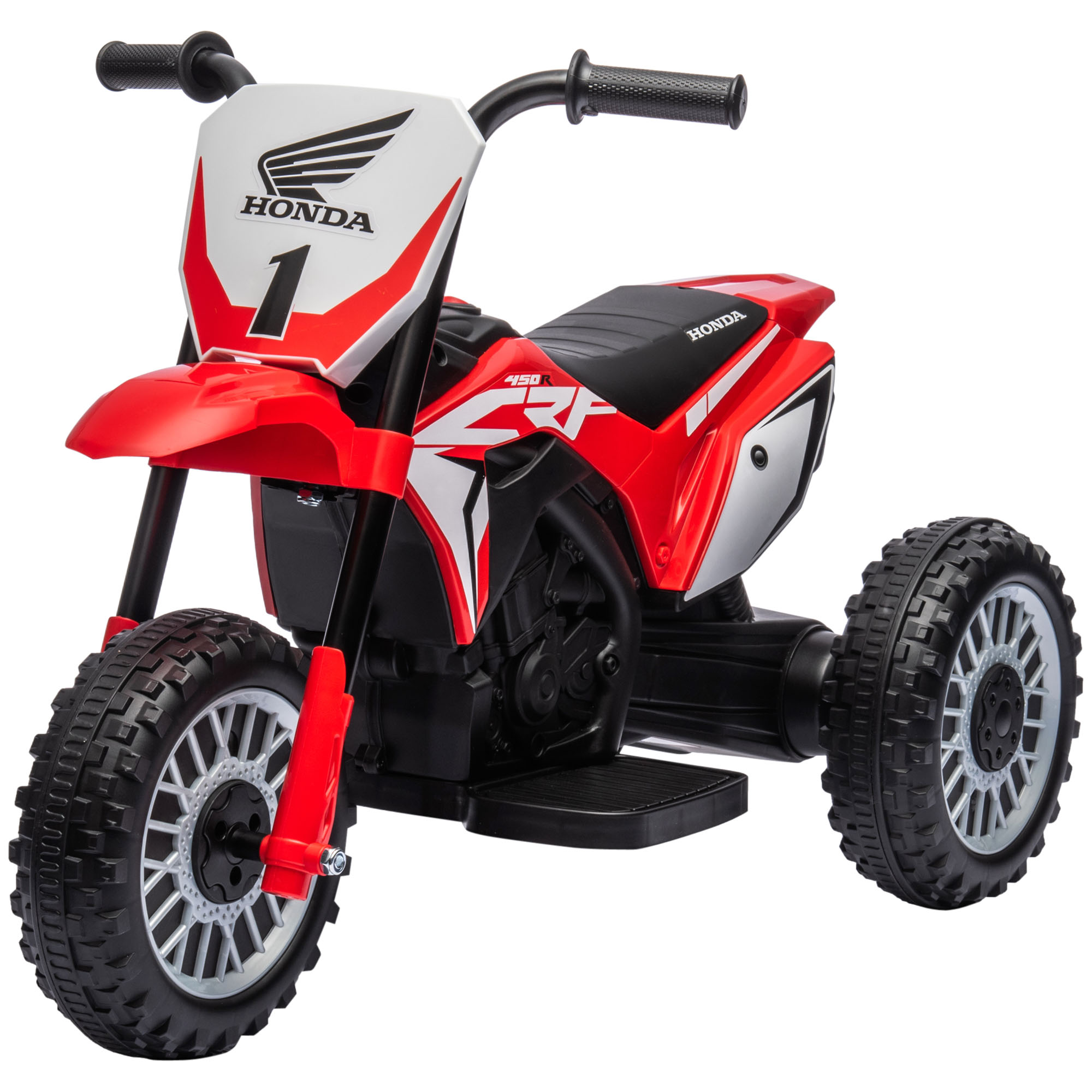 HOMCOM Kinder Elektro-Motorrad 6V mit Hupe & Startup-Musik, Kinderfahrzeug für 1,5-3 Jahre, 3km/h, Rot, sicherer Fahrspaß   Aosom.de
