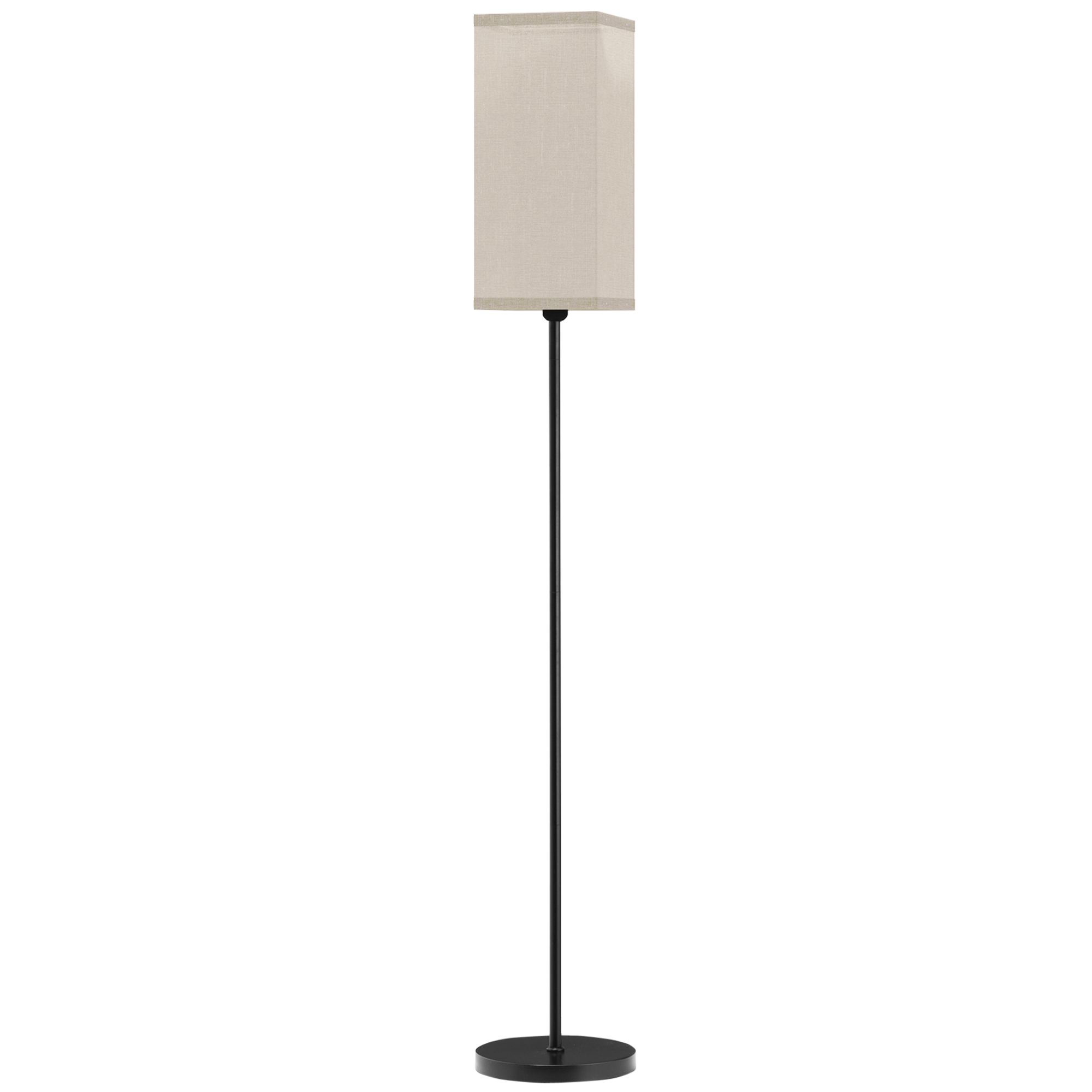 HOMCOM Stehlampe, Moderne Stehleuchte mit Fußschalter, Schirm mit Leinenoptik, Standlampe für Wohnzimmer, Schlafzimmer, exkl.Glühbirne, Schwarz   Aosom