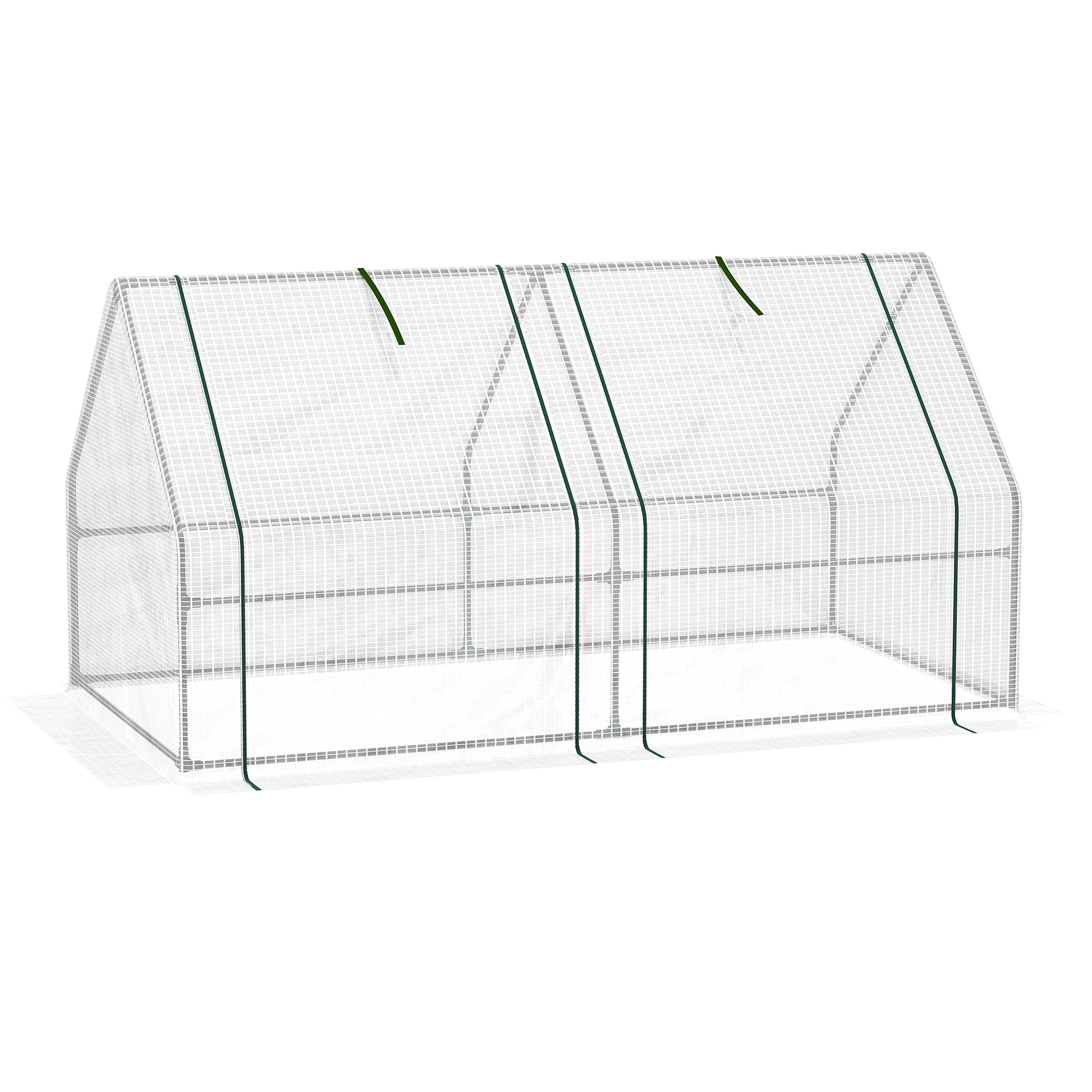 Outsunny Mini Gewächshaus Foliengewächshaus 180x90x90cm mit 2 Rollfenstern aus PE Folie für Garten Balkon   Aosom.de