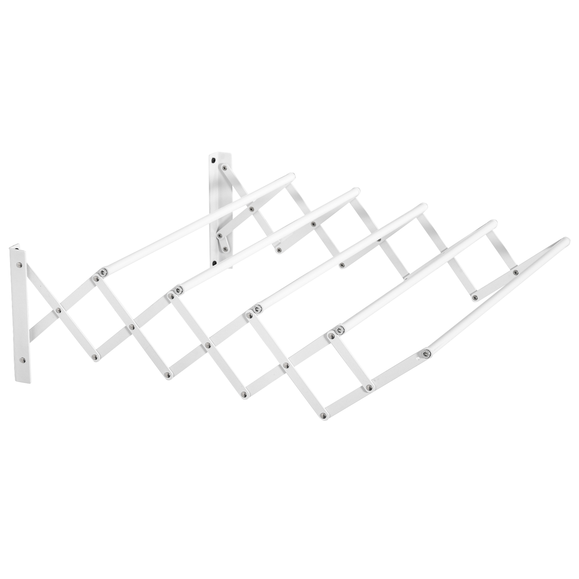 HOMCOM Wandtrockner 57,5cm platzsparender Wäscheständer für drinnen und draußen Metall in Weiß 63,5 x 60 x 20 cm   Aosom.de