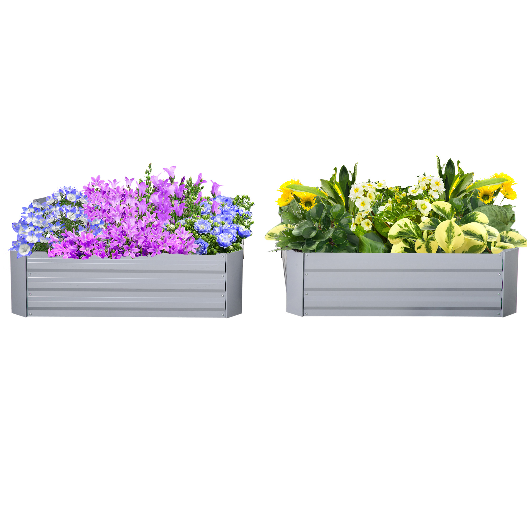 HOMCOM Gartenbeet Pflanzkasten 100x100x30cm aus verzinktem Stahl in Grau, robust & wetterfest für Garten & Balkon   Aosom.de