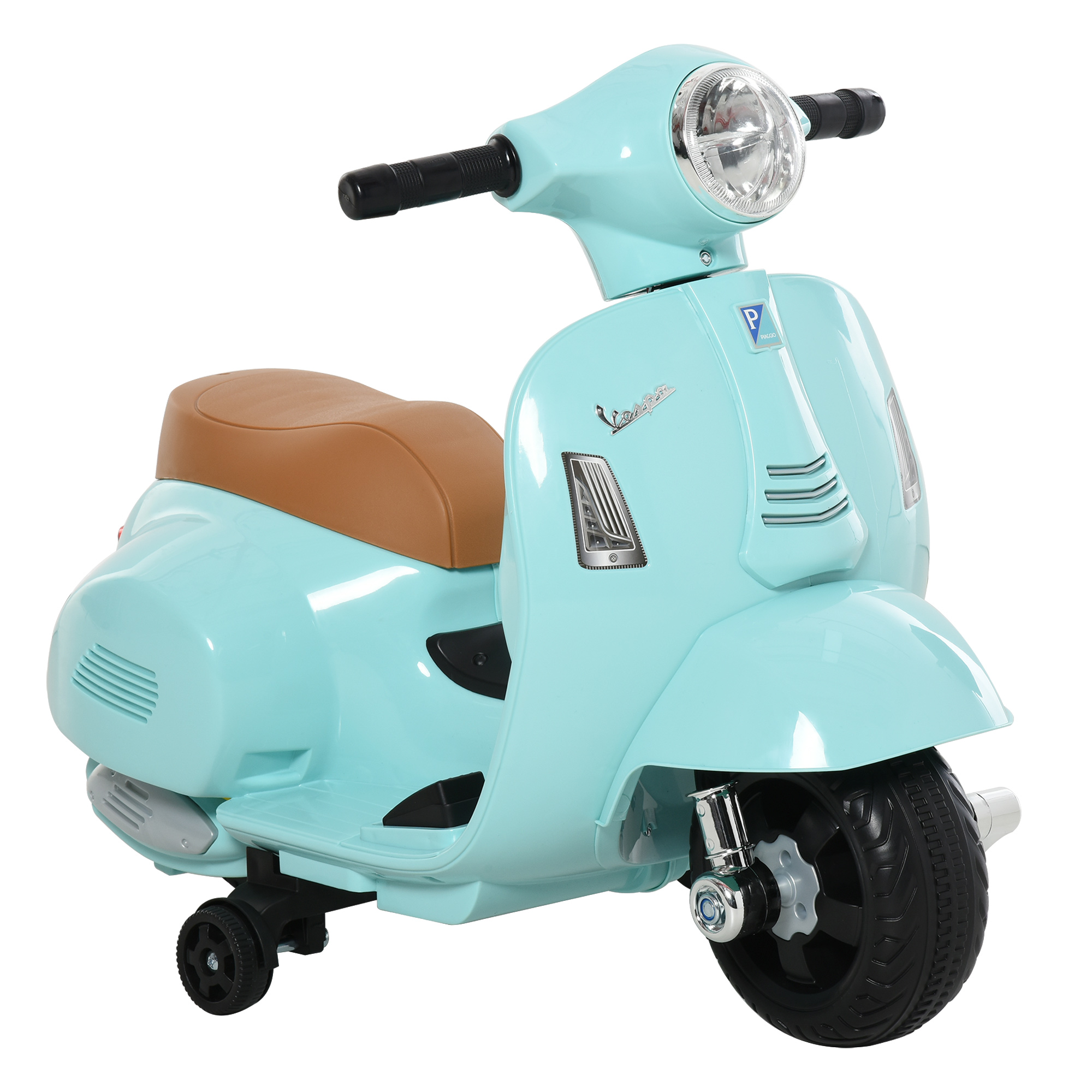 HOMCOM VESPA Kinder Motorroller, Kindermotorrad, 1,5-3 Jahre, Metall, blaugrün   Aosom.de