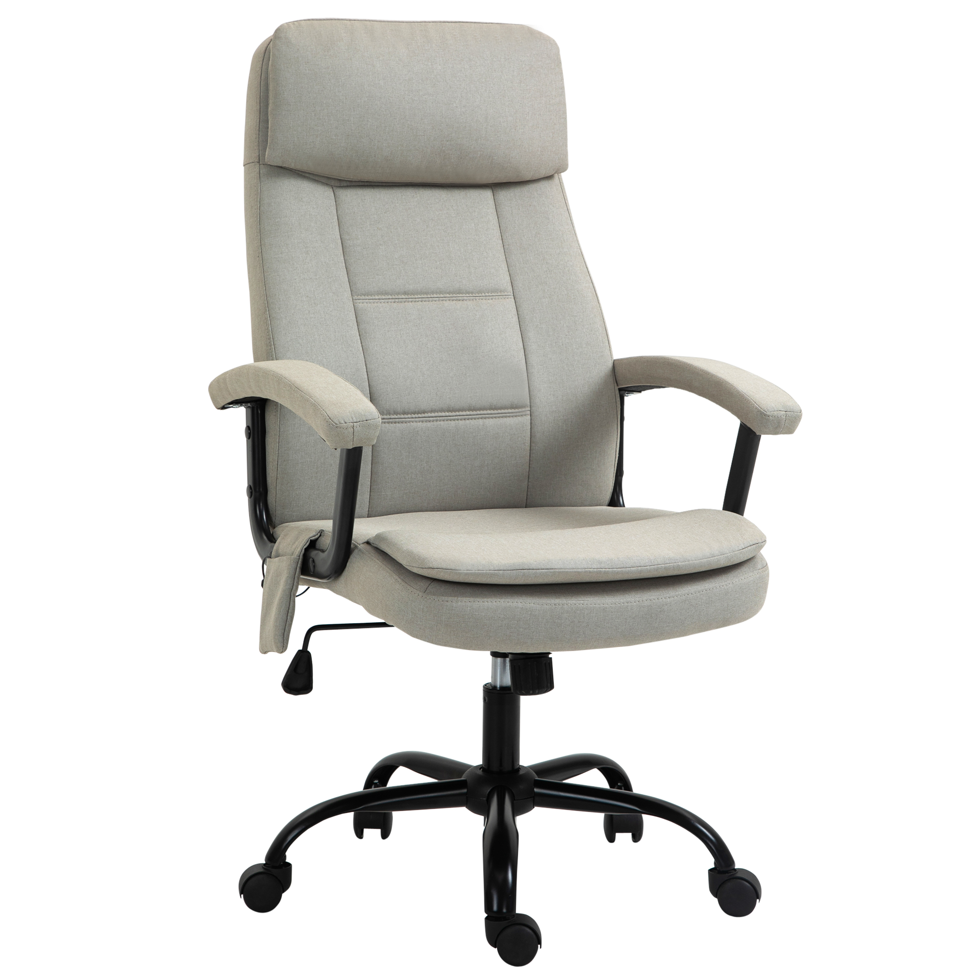 Vinsetto Bürostuhl mit Massagefunktion ergonomischer Schreibtischstuhl höhenverstellbar mit Wippfunktion Beige für Komfort im Homeoffice Aosom.de