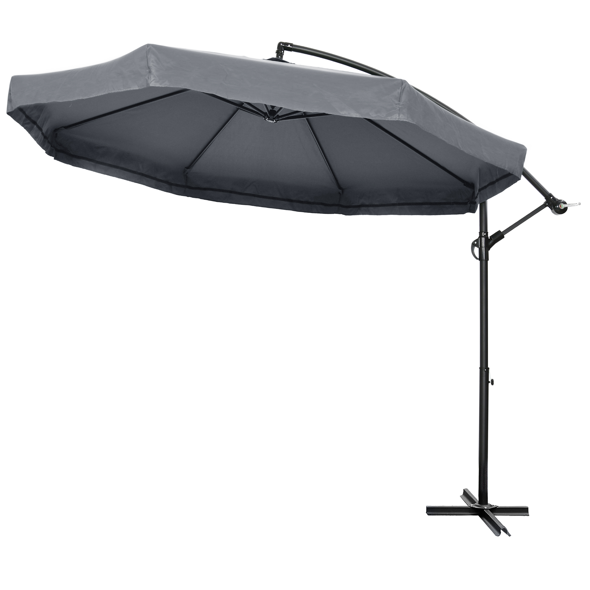 Outsunny Ampelschirm 295x295cm Sonnenschirm mit Handkurbel & Moskitonetz, 360° drehbar, für 8 Personen, Gartenschirm aus Stahl & Polyester   Aosom.de