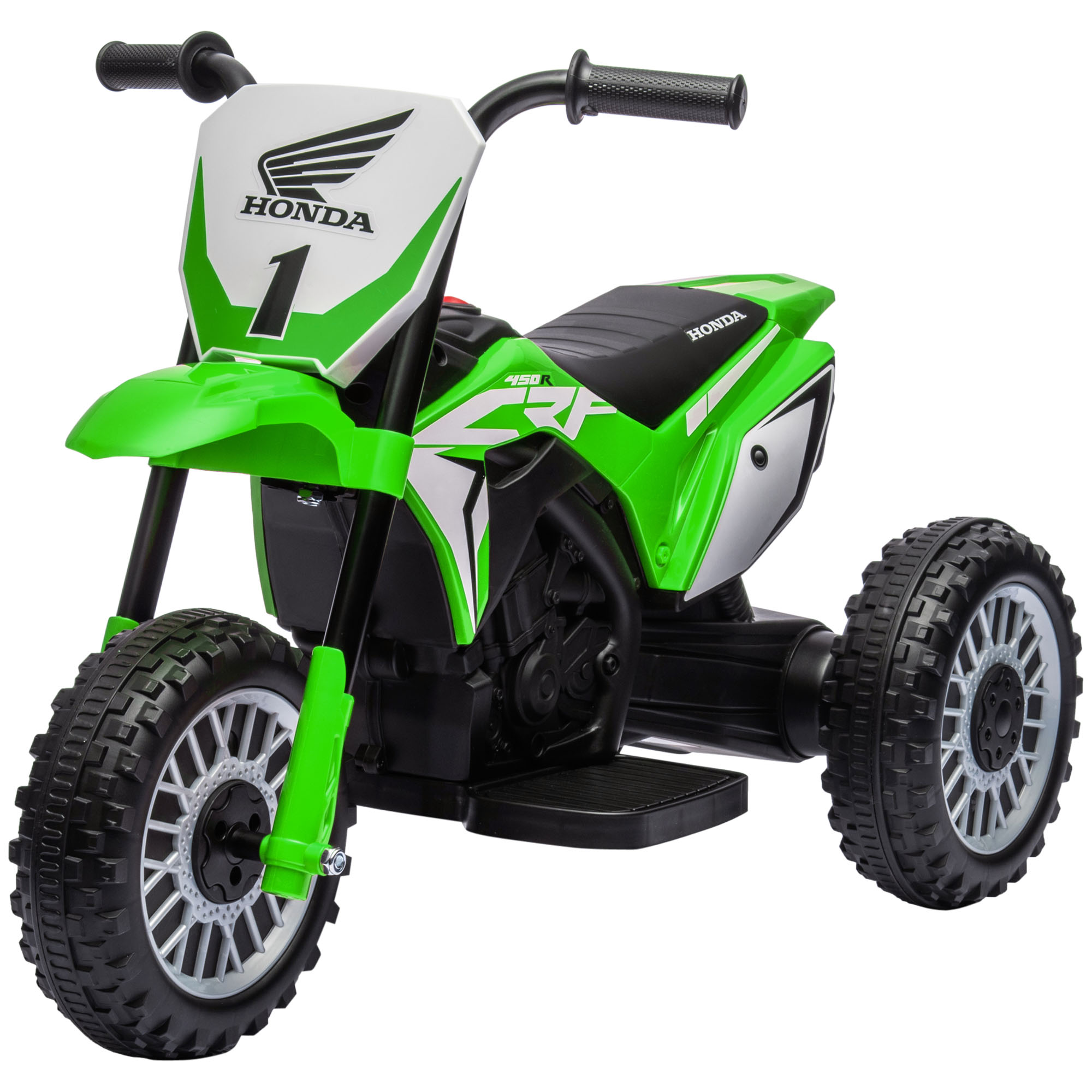 HOMCOM Kinder Elektro-Motorrad, 6V Kindermotorrad mit Hupe, Startup-Musik, Kinderfahrzeug, 3km/h, für 3-6 Jahre, Grün   Aosom.de