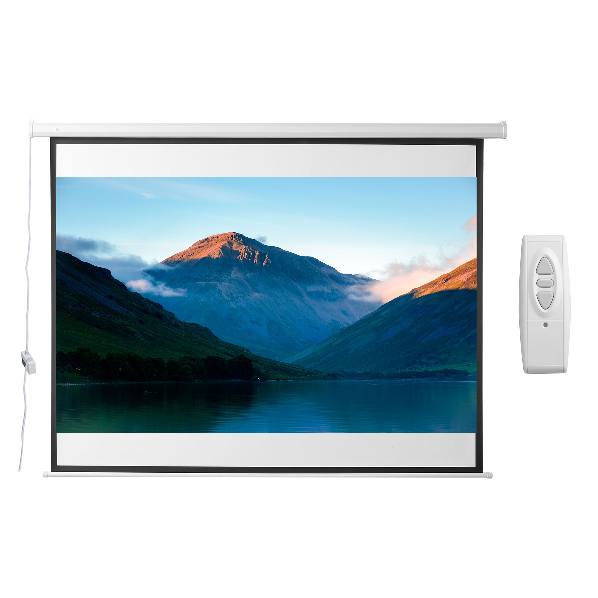 HOMCOM Beamer Leinwand 203 x 152 cm 100 Zoll 4:3 HD 4K Projektionsleinwand Elektrische Motor Leinwand mit Fernbedienung für Heimkino oder Präsentationen   Aosom