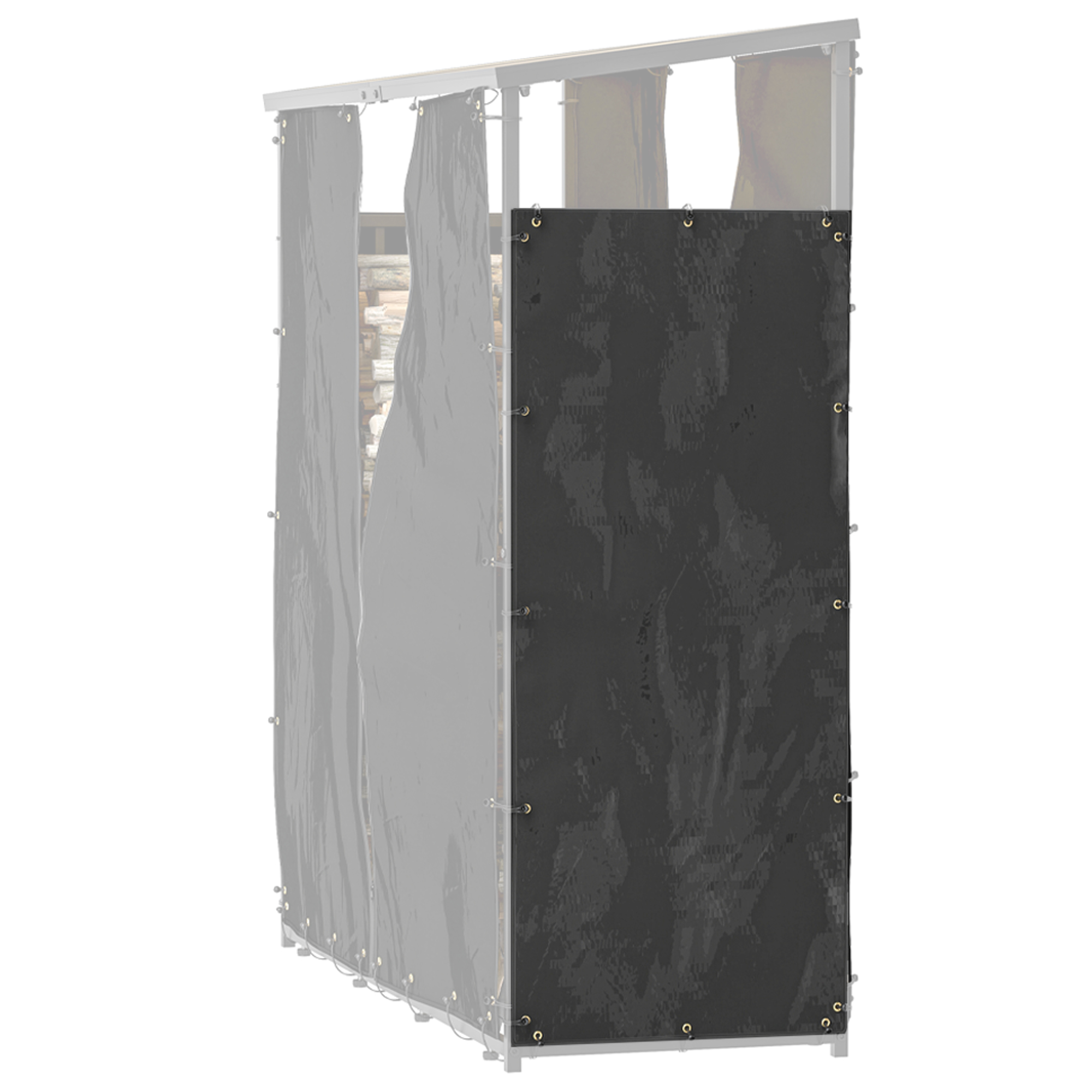 Outsunny 2er-Set Kaminholzregal Abdeckung, 148 x 62 cm, Wasserdicht 600D Oxford, UV-Schutz, Brennholzregalabdeckung, für Feuerholzregal 62-66T x 185H cm, Schwarz   Aosom