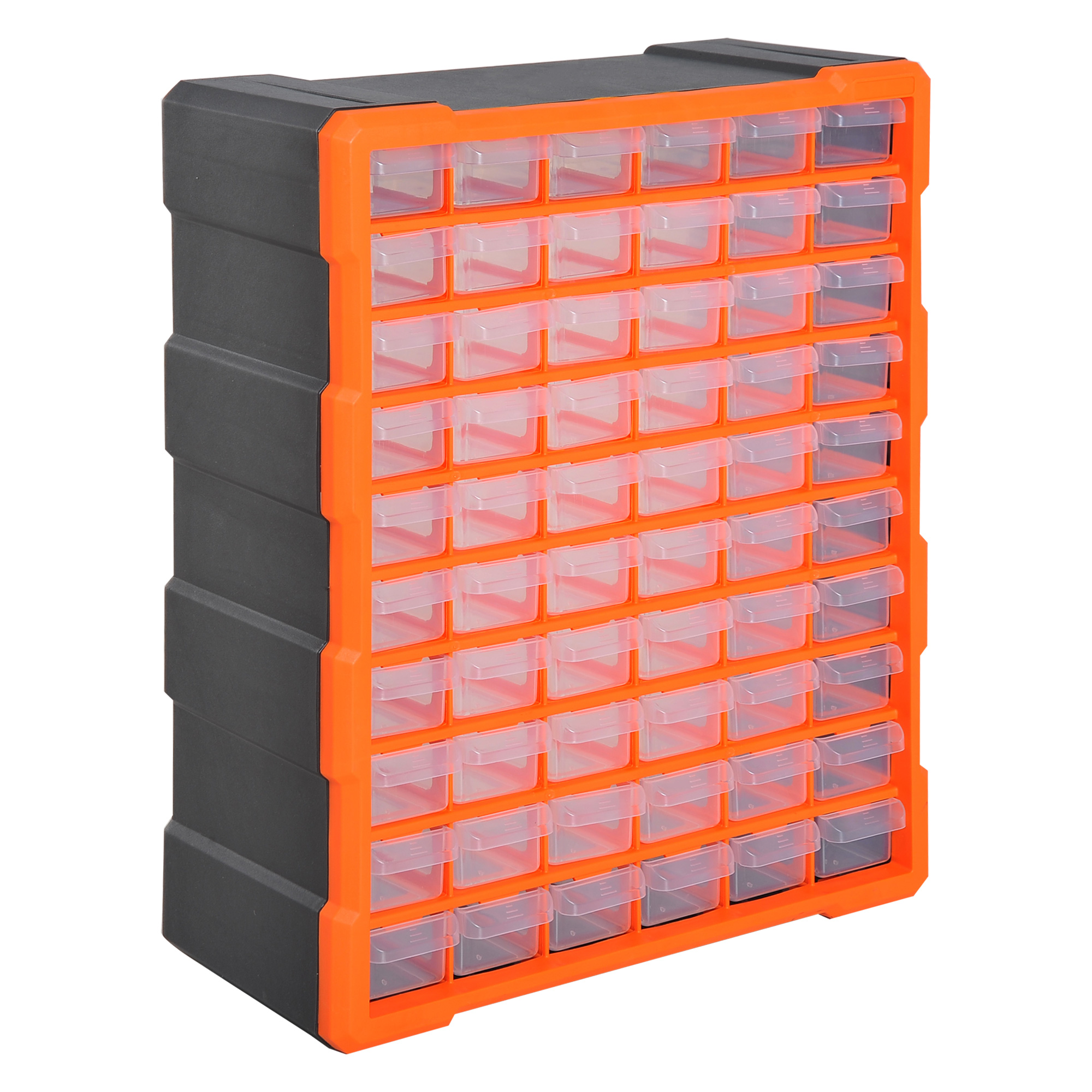 DURHAND Sortierkasten Kleinteilemagazin Aufbewahrungsbox mit 60 Fächern Orange L38xB16xH47,5cm für Werkstatt & Hobby Aosom.de