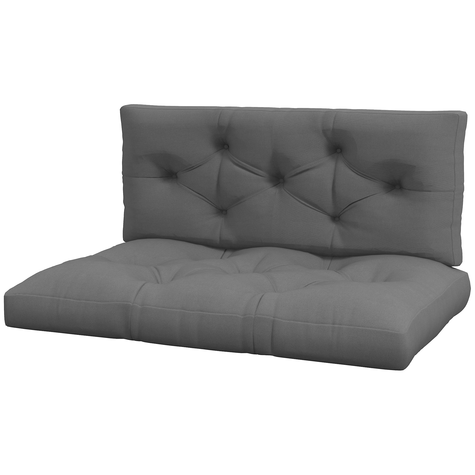 Outsunny 2 Sitzer Palettenkissen 120cm x 80cm x 12cm Bankauflage mit UV-Schutz Sitzkissen Polsterauflage wasserabweisend Gartenbankauflage für Palettensofa, Balkon Dunkelgrau   Aosom
