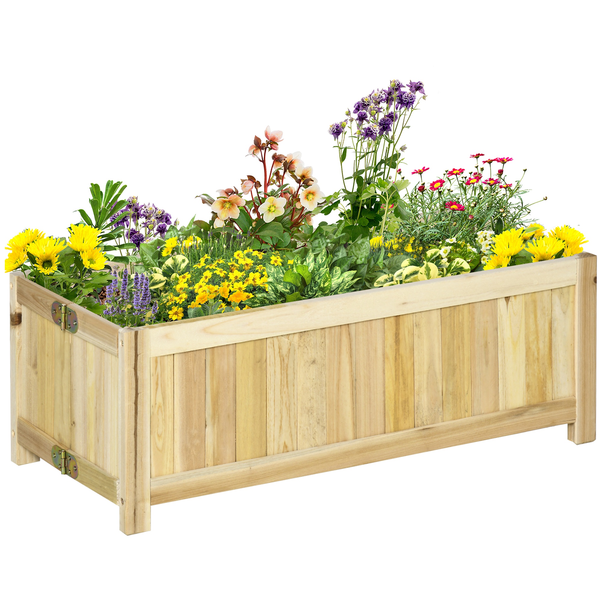 Outsunny Hochbeet klappbarer Pflanzkasten 70x30x25cm für Garten Terrasse Balkon aus Tannenholz Natur   Aosom.de