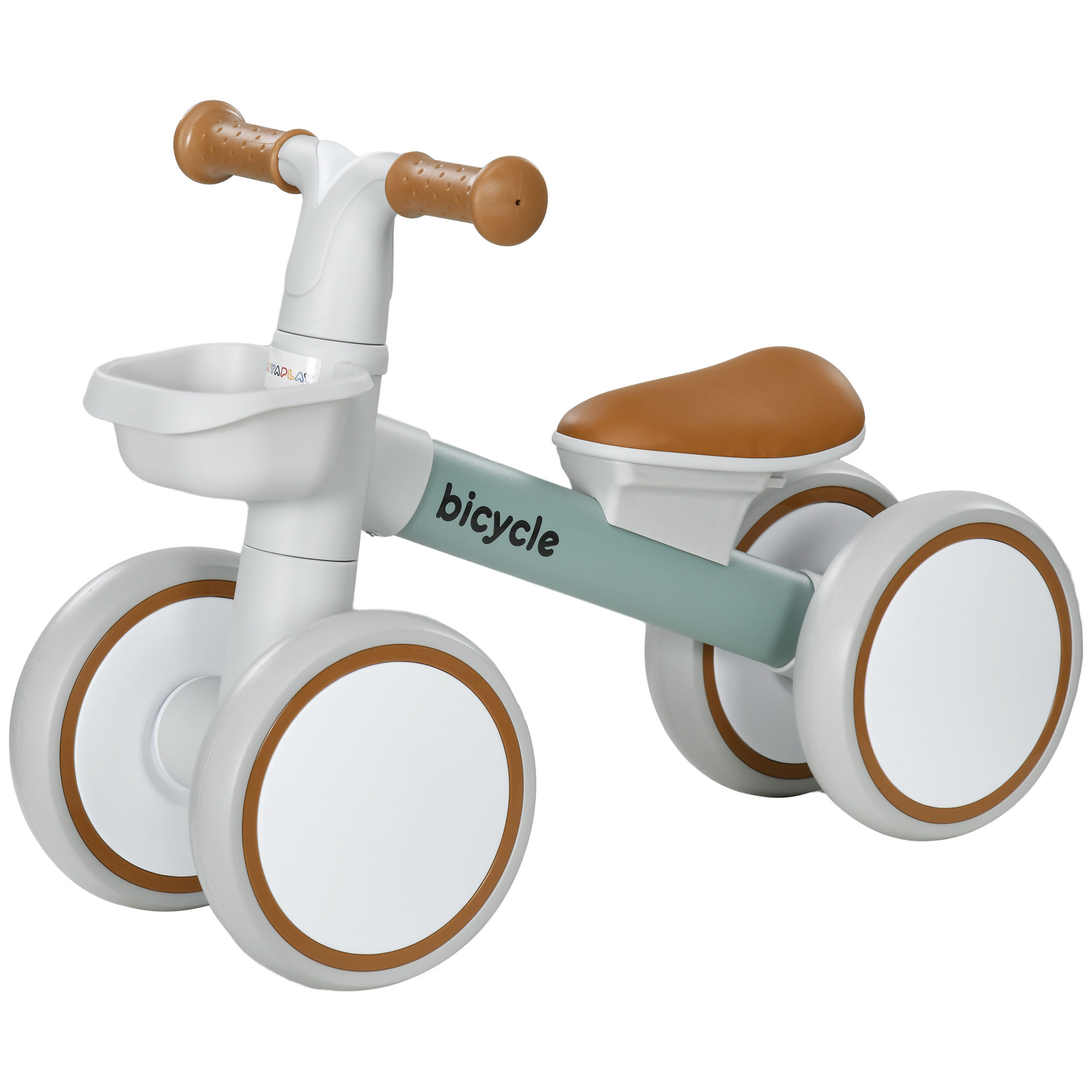 AIYAPLAY Kinder Laufrad Lauffahrrad Balance Bike ab 1 Jahr, Rutschrad mit TPU-Rädern, keine Schrauben, Geschenk für Jungen und Mädchen, Grün und Weiß, 56 x 27 x 39 cm   Aosom.de