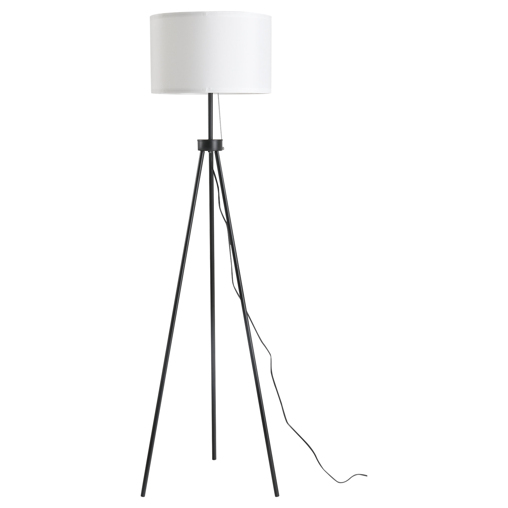 HOMCOM Stehlampe Moderne Standleuchte E27, Stahl & Polyester, Schwarz & Weiß, 37x37x152cm, stilvolle Beleuchtung für Wohnzimmer & Schlafzimmer Aosom.de