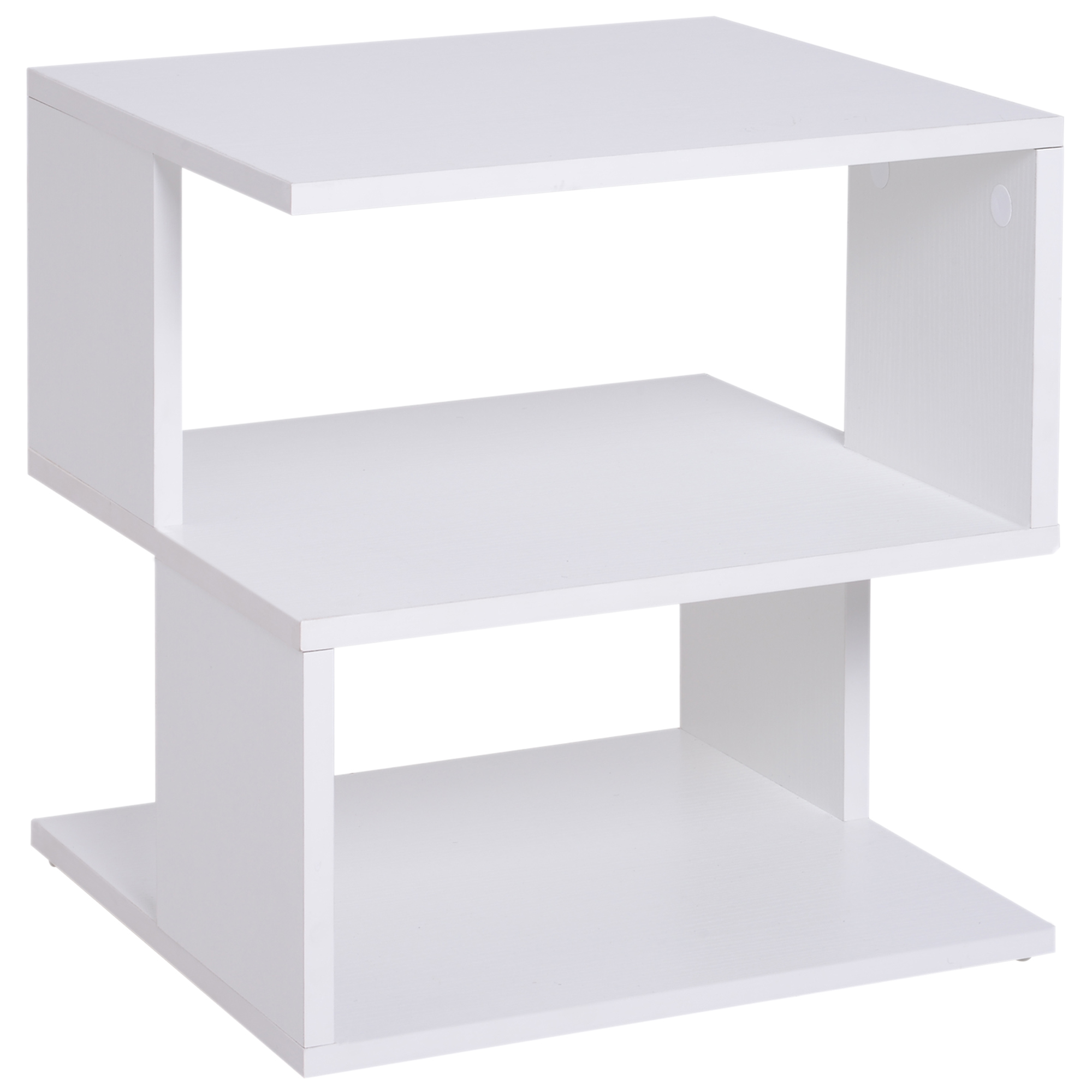 HOMCOM Couchtisch Beistelltisch Betttisch mit modernes Design, leicht zu montieren, Spanplatte, Weiß Aosom