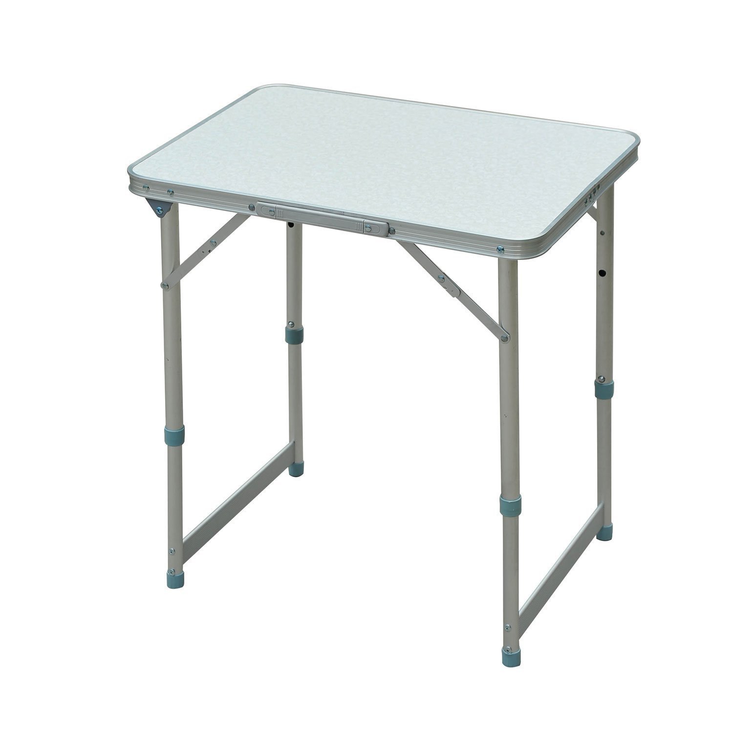 Outsunny® Campingtisch Klapptisch Universaltisch Koffertisch Gartentisch Falttisch höhenverstellbar Alu + MDF Weiß 60 x 45 x 47,5/64 cm Aosom