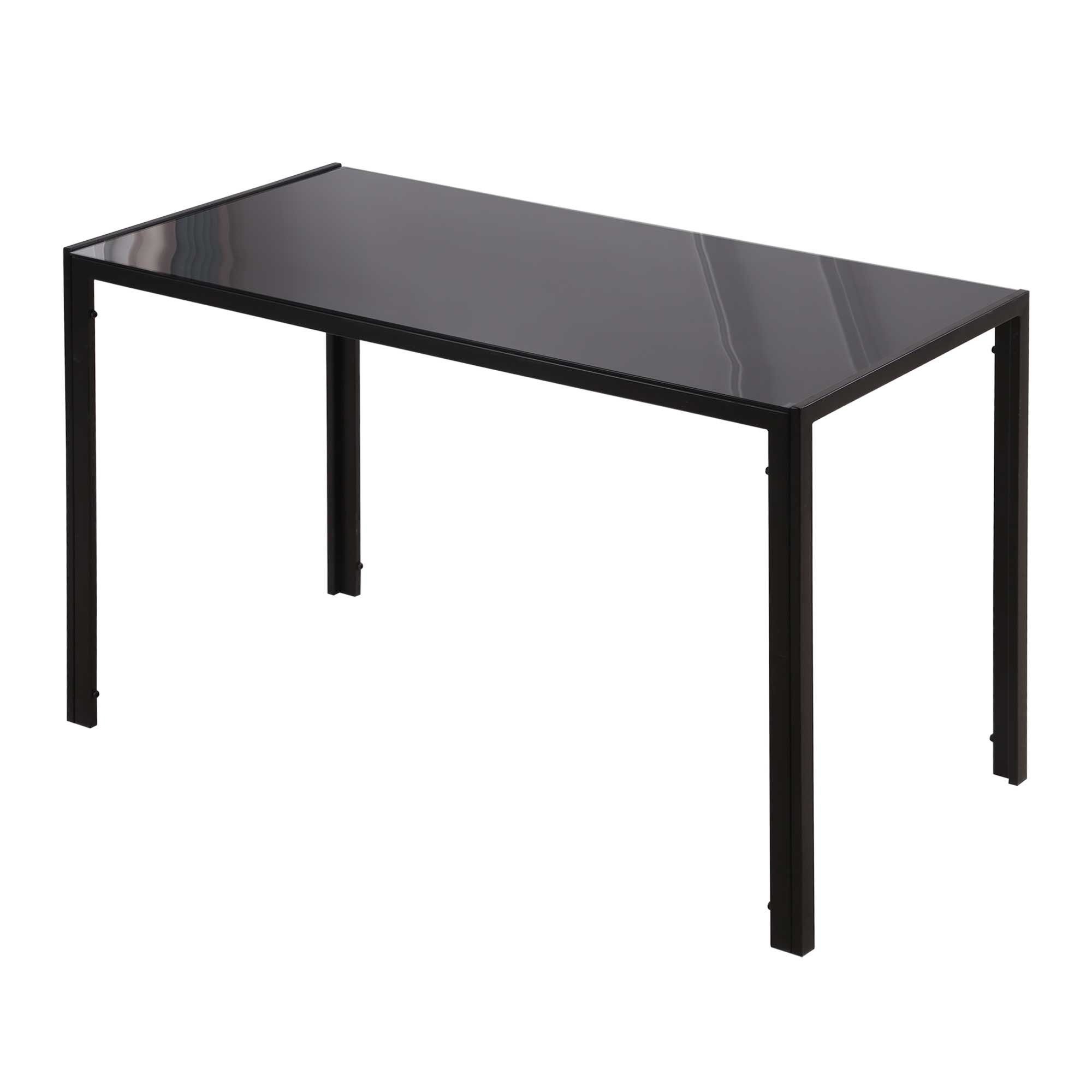 HOMCOM LED Esstisch Küchentisch für 4 Personen, Hartglas & Metall, Schwarz, 120x60x75cm, modern & stilvoll Aosom.de