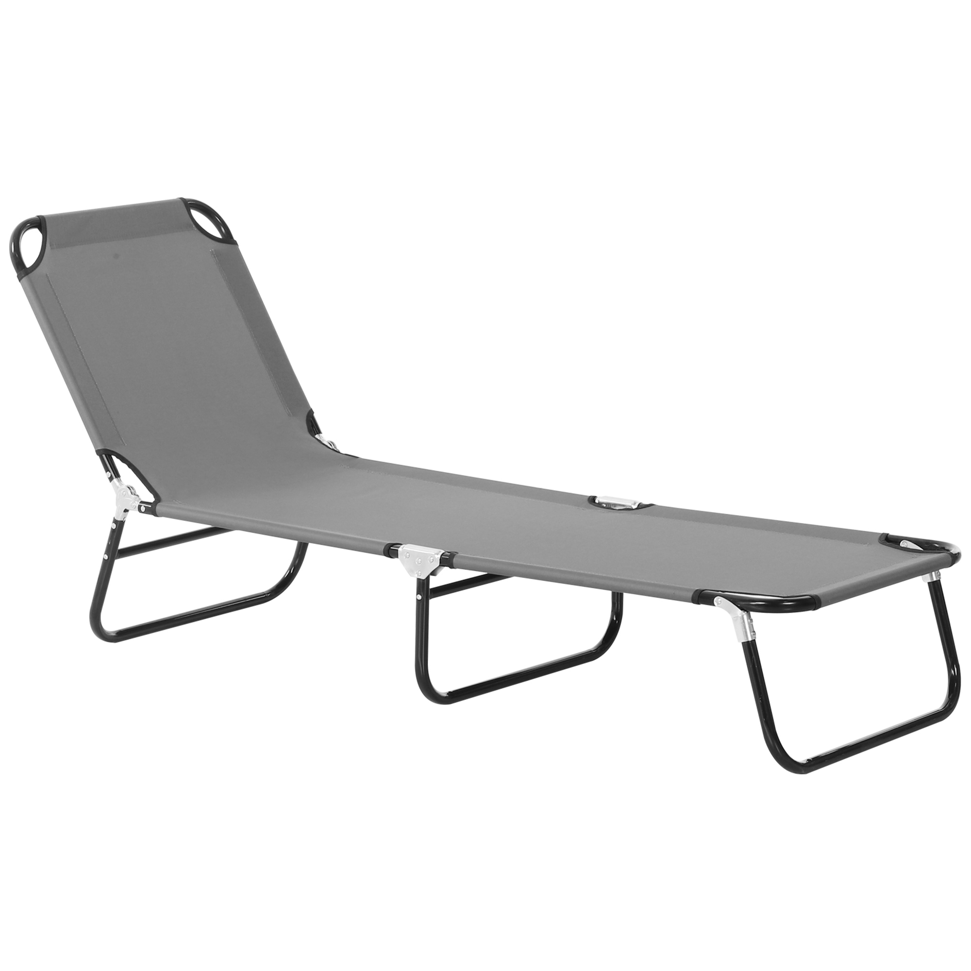 Outsunny Sonnenliege Gartenliege verstellbare Rückenlehne Liegestuhl Campingliege Stahl 188 x 56 x 28cm für Garten Balkon Aosom.de