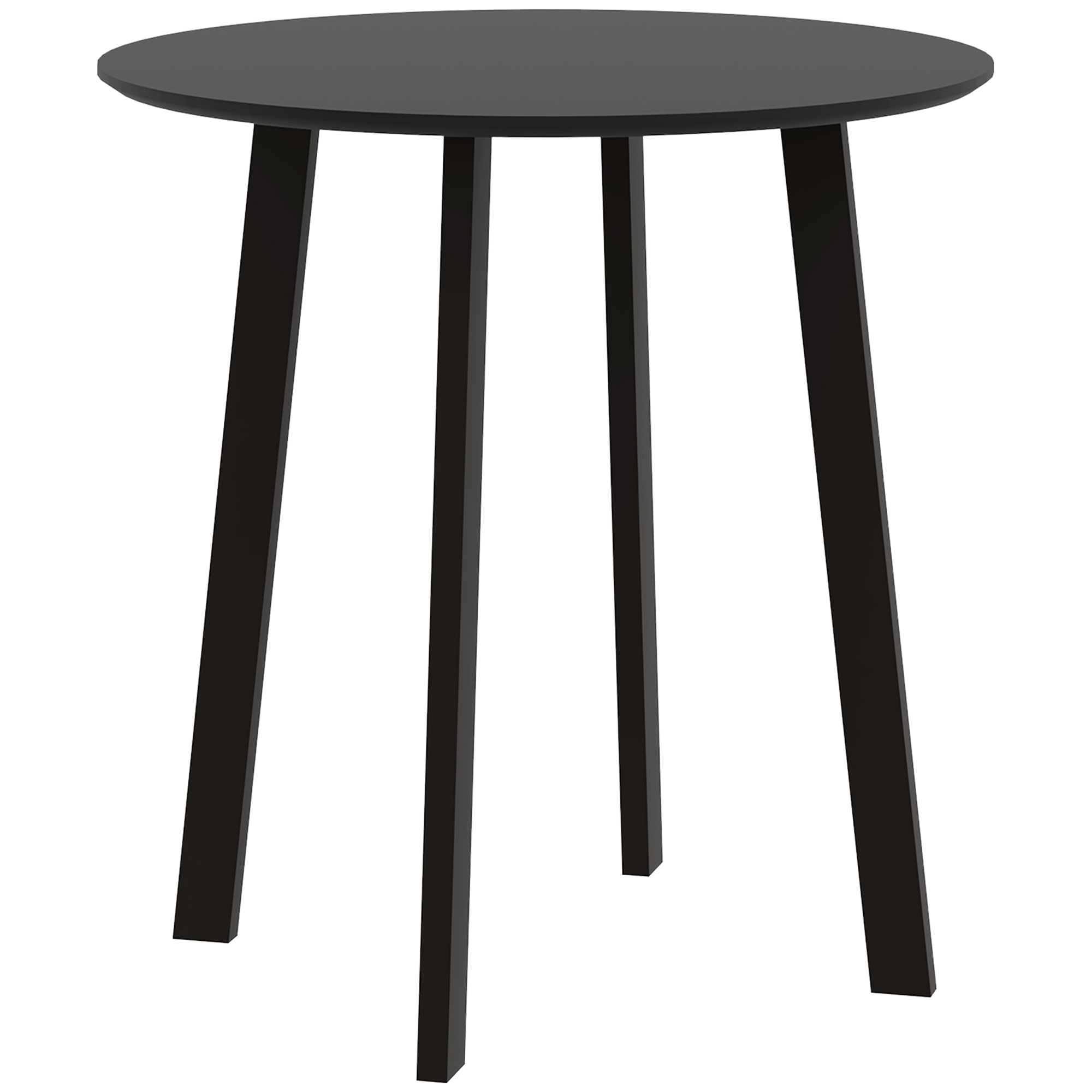 HOMCOM Esstisch Runder Küchentisch Beistelltisch Esszimmertisch mit abgeschrägten Beinen für Küche Esszimmer Wohnzimmer Modernes Design Schwarz 72 x 72 x 75cm   Aosom
