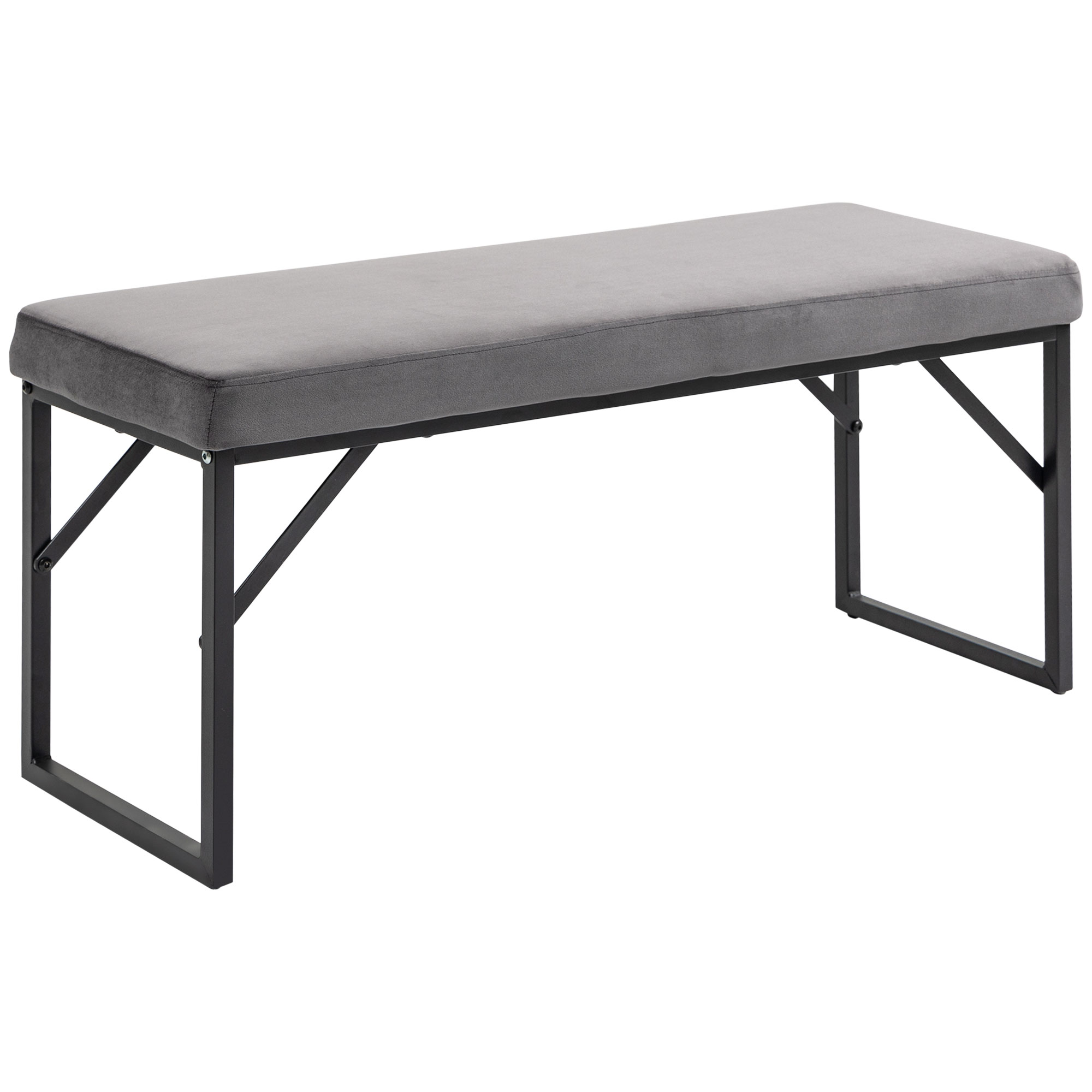 HOMCOM Polsterbank Samtoptik Sitzbank Bettbank Schminkbank Flurbank für Wohnzimmer Schlafzimmer Dunkelgrau 115x46x49 cm Aosom.de