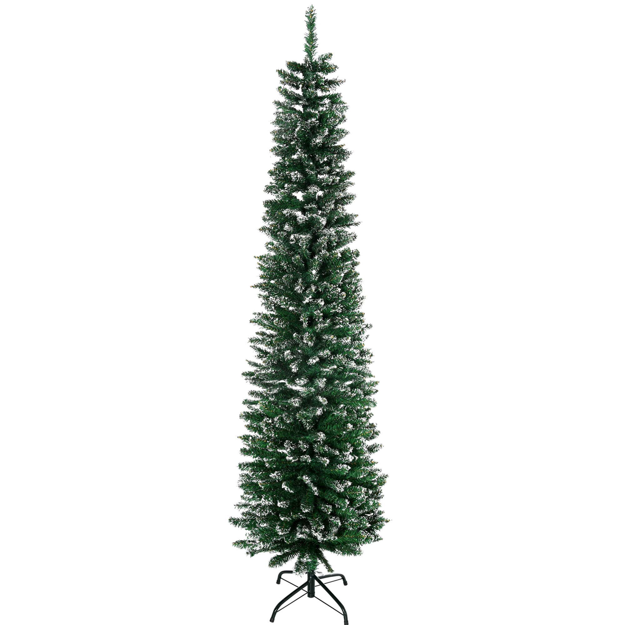 HOMCOM Künstlicher Weihnachtsbaum 190 cm Tannenbaum künstlich mit Kunstschnee, 570 Spitzen Christbaum Weihnachtsdeko inkl. Metallständer für drinnen Aosom