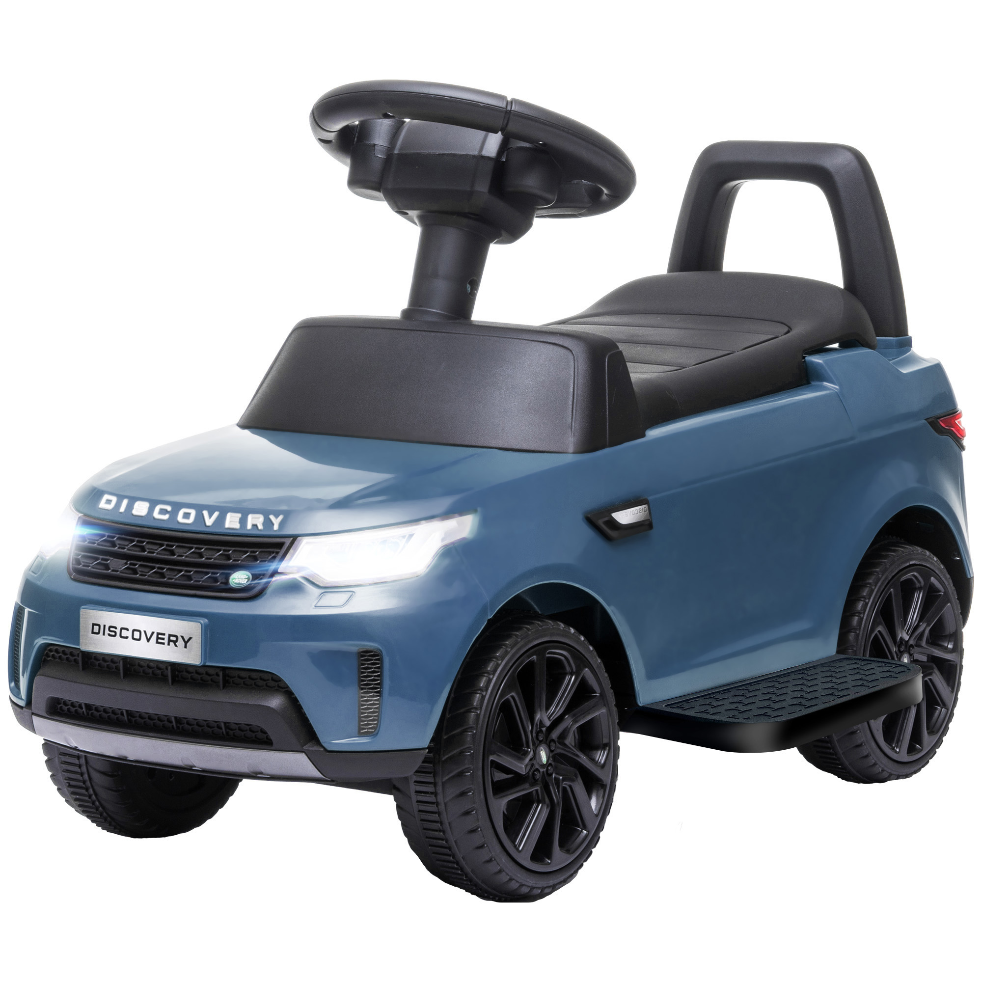 AIYAPLAY Land Rover Kinder Elektroauto 2 in 1 6V Kinderauto mit Rutschmodus, Musik, Hupe, Elektrofahrzeug, Rutschauto, Rutscherfahrzeug mit Scheinwerfer, 3 km/h, für 1,5-5 Jahre Kinder, Hellblau   Aosom