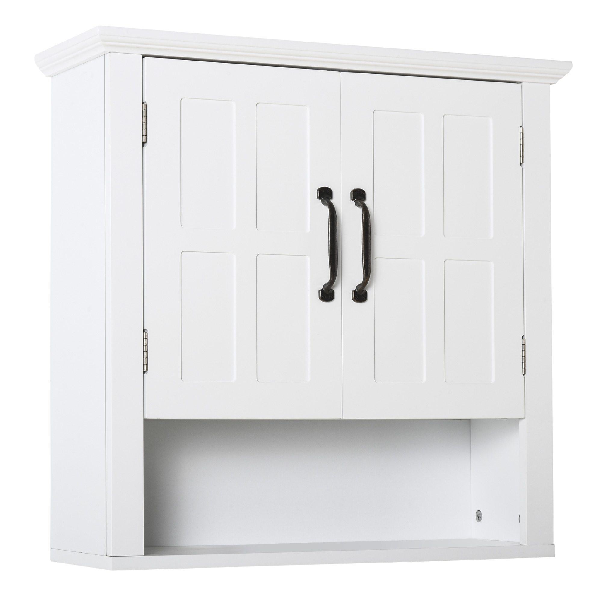 HOMCOM Badschrank Hängeschrank mit verstellbarem Einlegeboden aus Holz, Weiß, 60x19,8x58cm, ideal für Badezimmer   Aosom.de